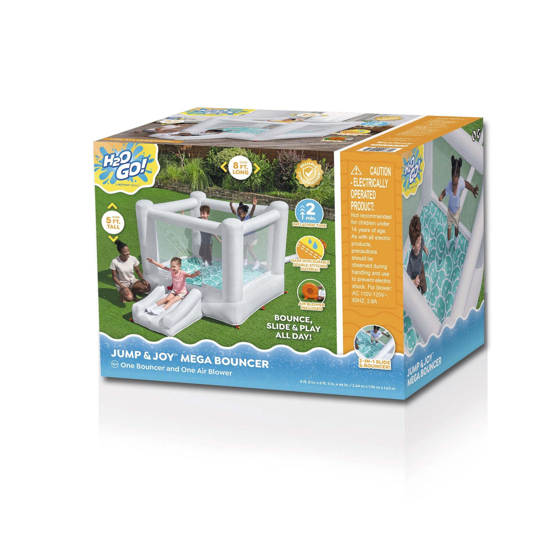 H2OGO! Jump & Joy Kids White Bounce House with Slide and Blower, Indoor/Outdoor, Ages 3+ - Image 5