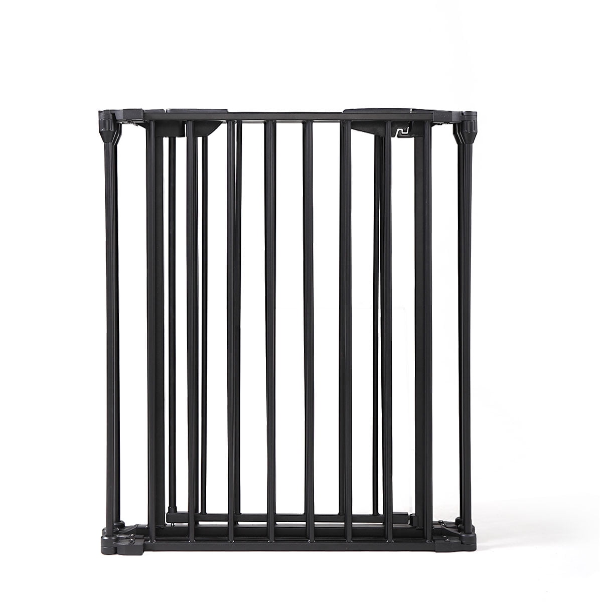 Hommoo Baby Gates with Swing Door, 6-panel Baby Pet Safety Gate, Foldable Barrier Gate, Black - Image 3