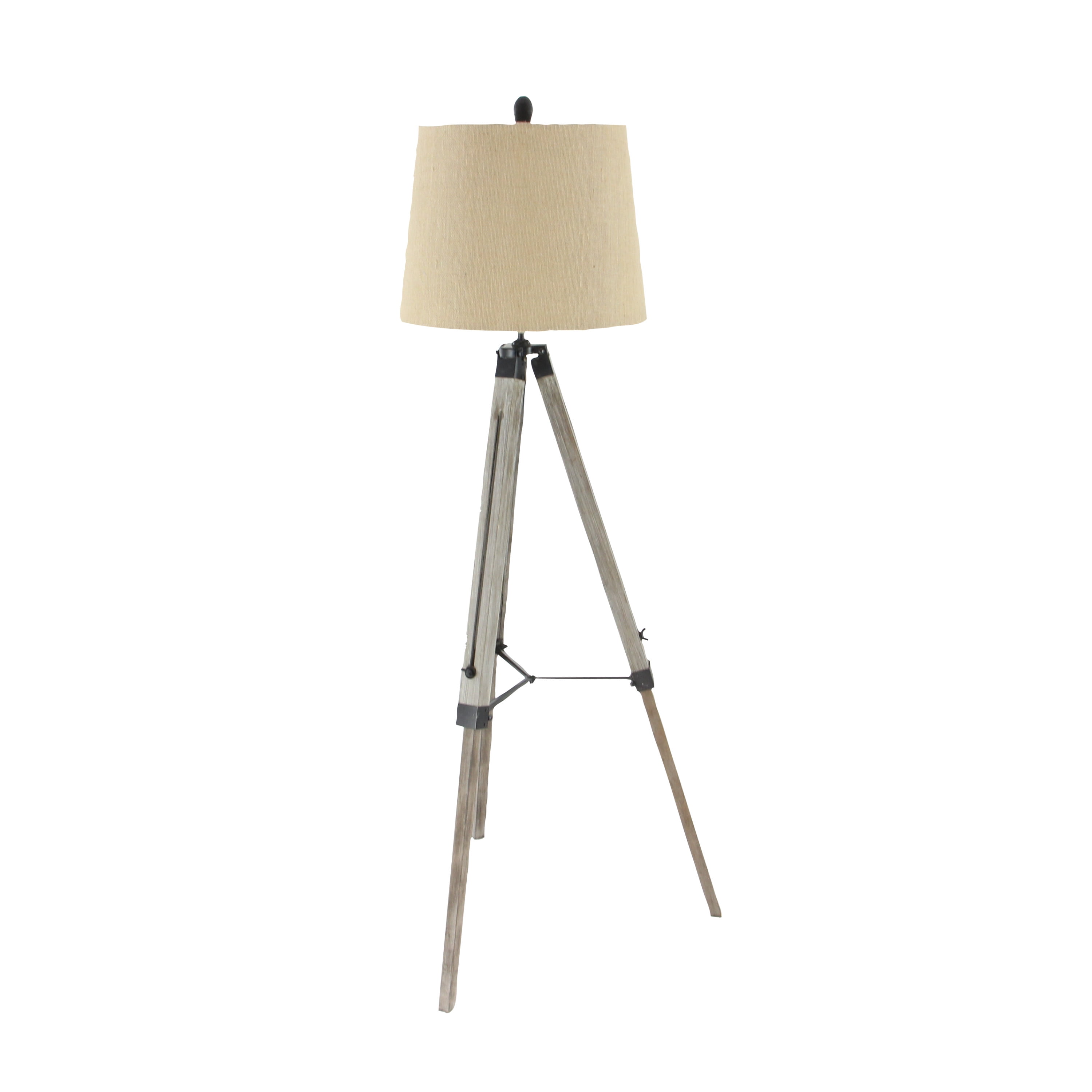 DecMode Brown Wood Industrial Floor Lamp 61" - Image 6