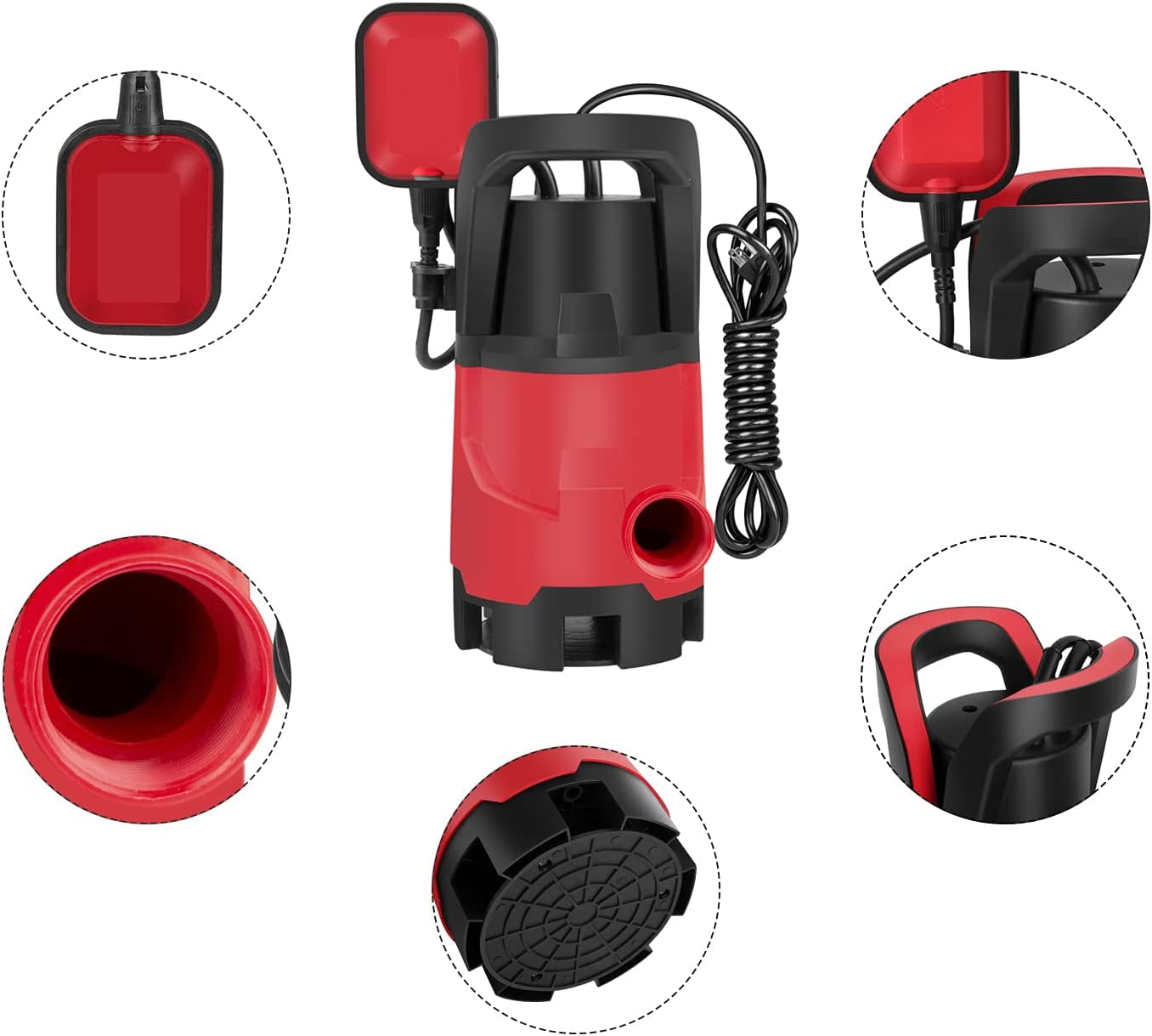 Sump Pump ,1HP Submersible Electric Water Pump with 3700GPH Automatic Float Switch for Pool Draining Hot Tub Flood Drain and Irrigation - Image 4