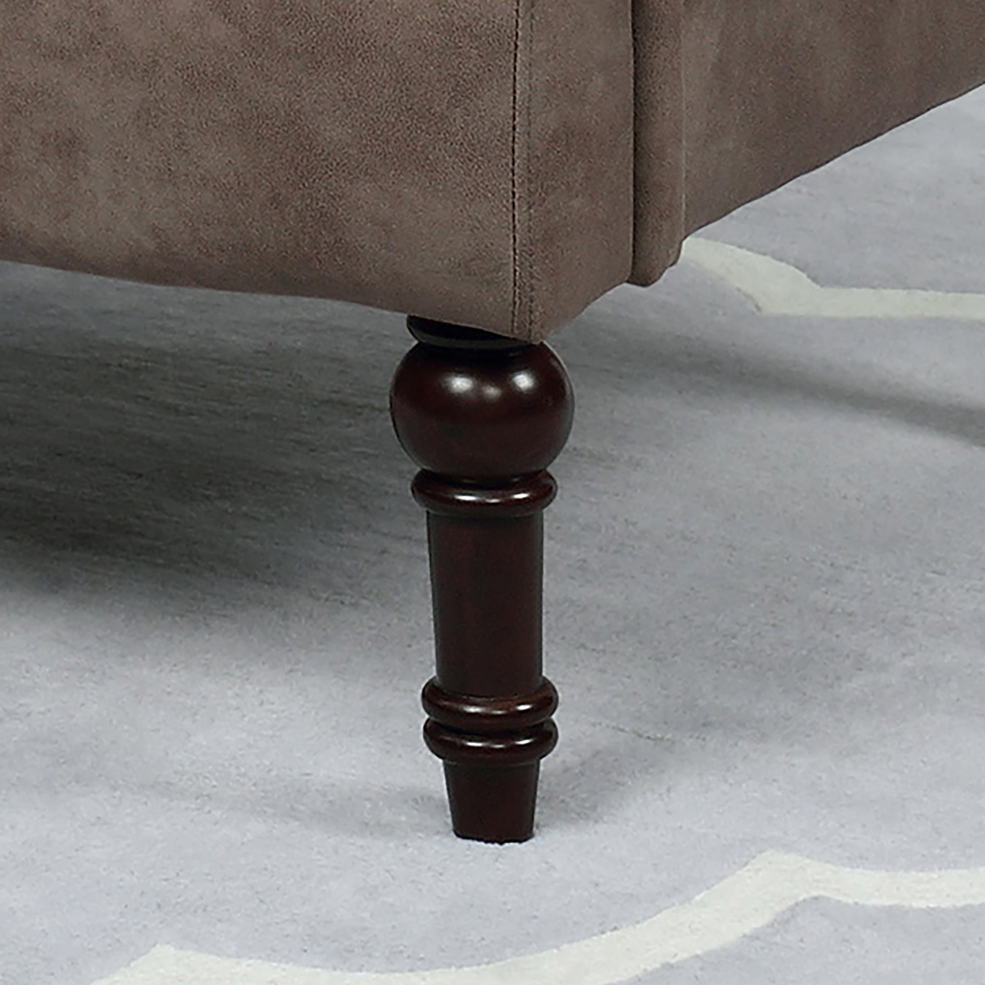 Furniture of America Lanis Faux Leather Tufted Accent Chair, Brown - Image 4