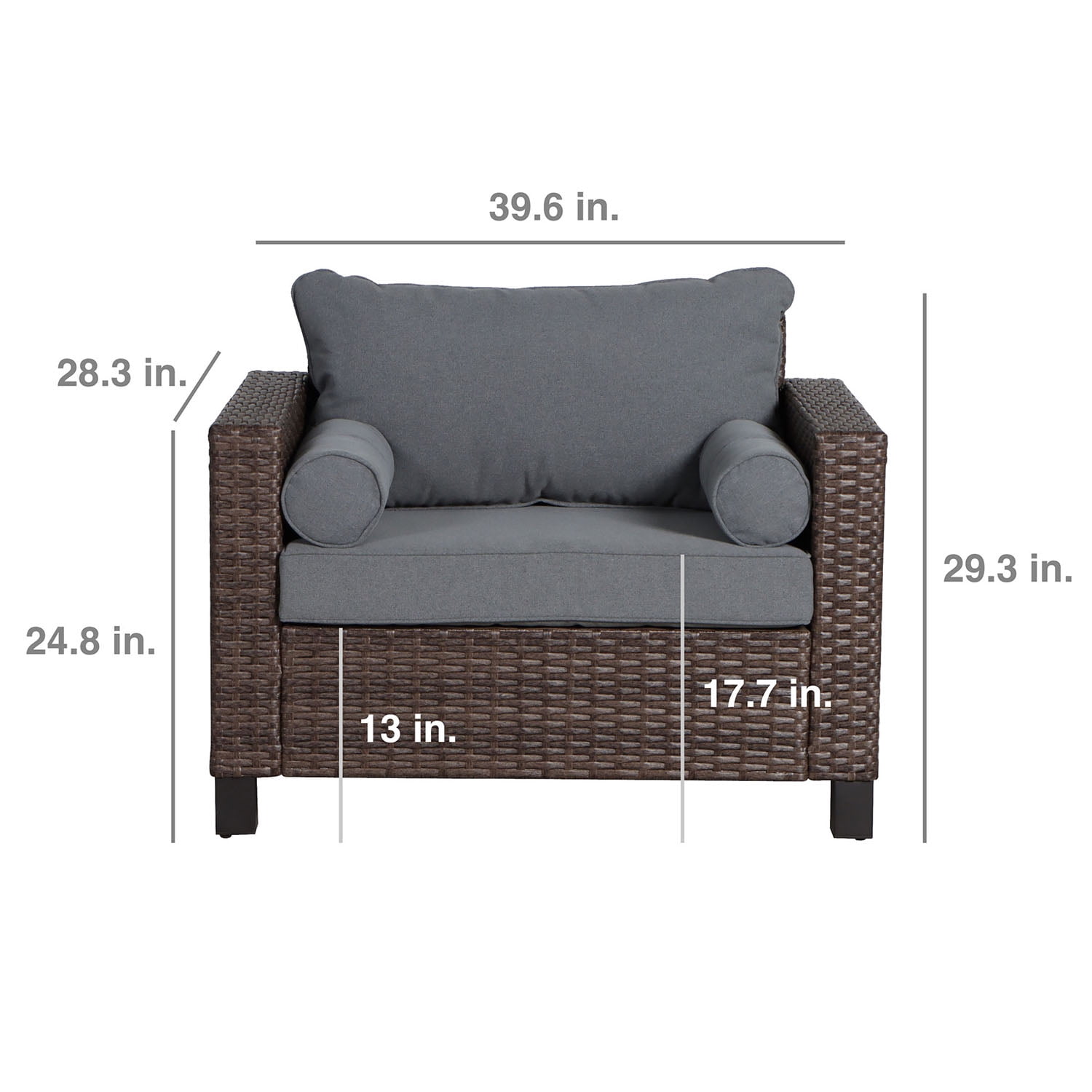 Better Homes & Gardens Brookbury Cuddle Chair- Gray - Image 3