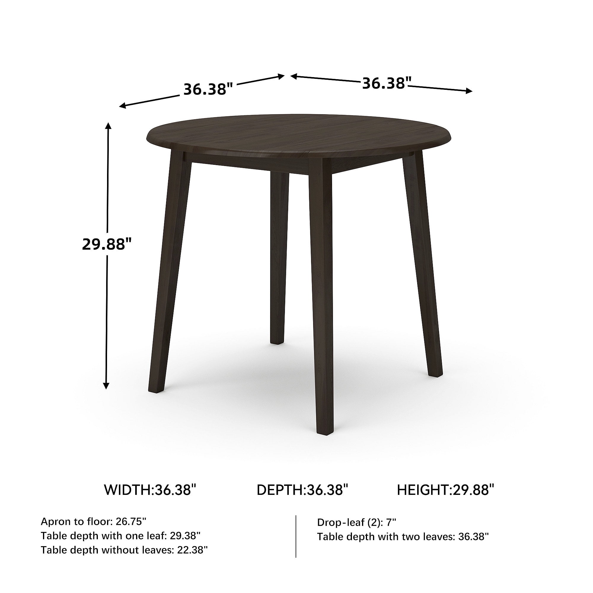Signature Design by Ashley Contemporary Hammis Dining Drop Leaf Table Dark Brown - Image 4