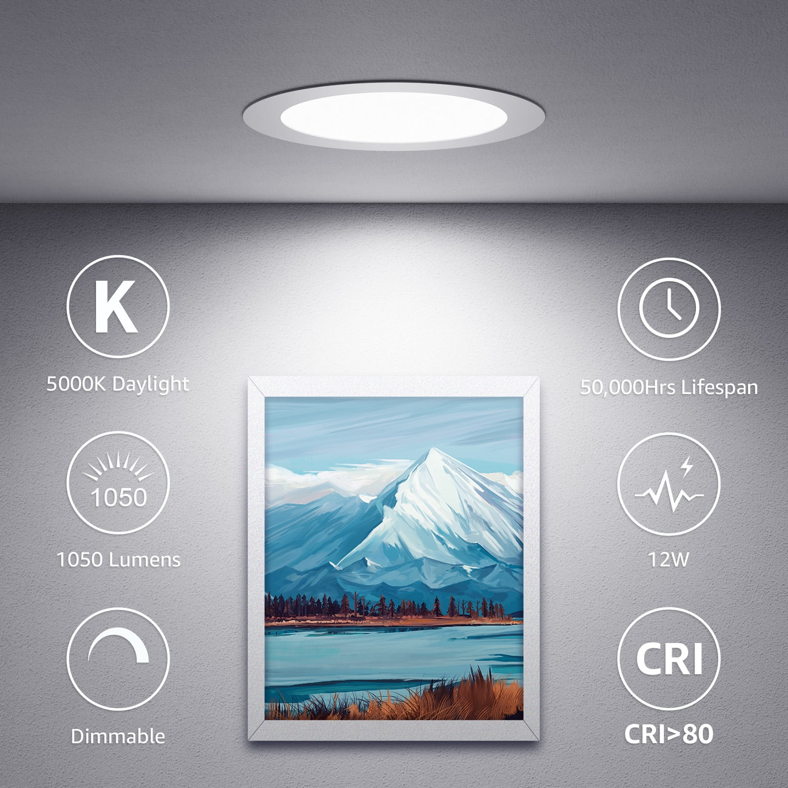 Lepro 6 Pack 6 Inch Canless LED Recessed Light,Dimmable Retrofit Ultra-Thin Ceiling Light with Junction Box,5000K Daylight Wafer Lights 12W 1050LM,50,000hrs Lifespan-ETL,FCC & Energy Star Certified - Image 3