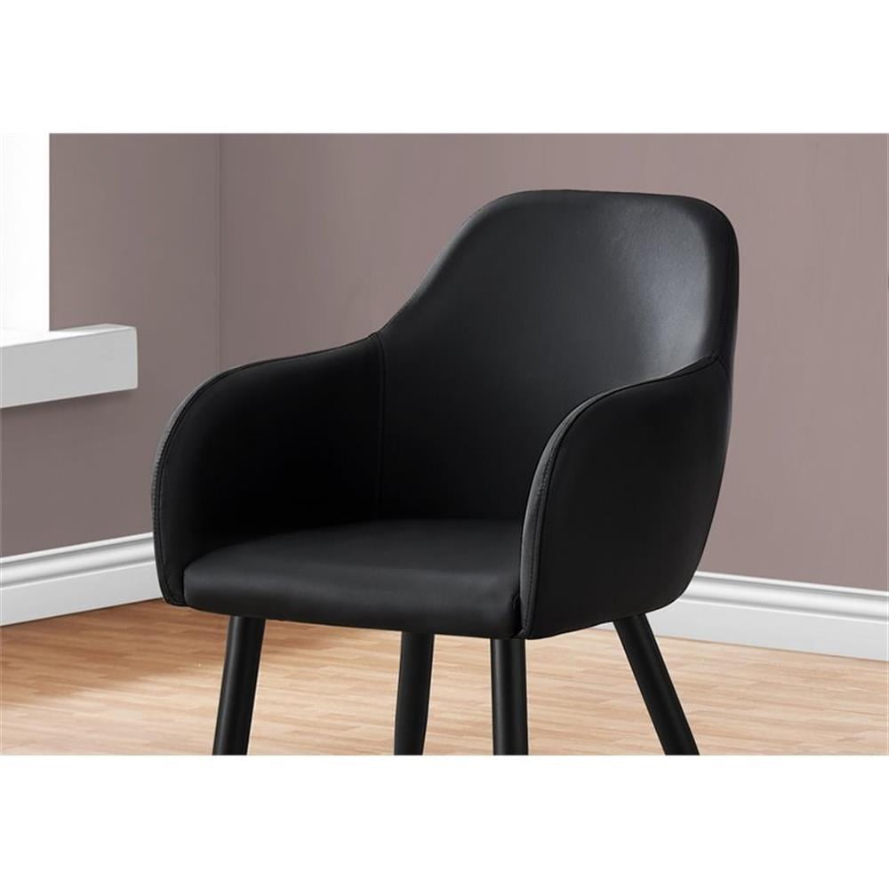 Monarch Specialties Dining Chair, Set Of 2, Side, Upholstered, Kitchen, Black PU, 33" H, Indoor - Image 2