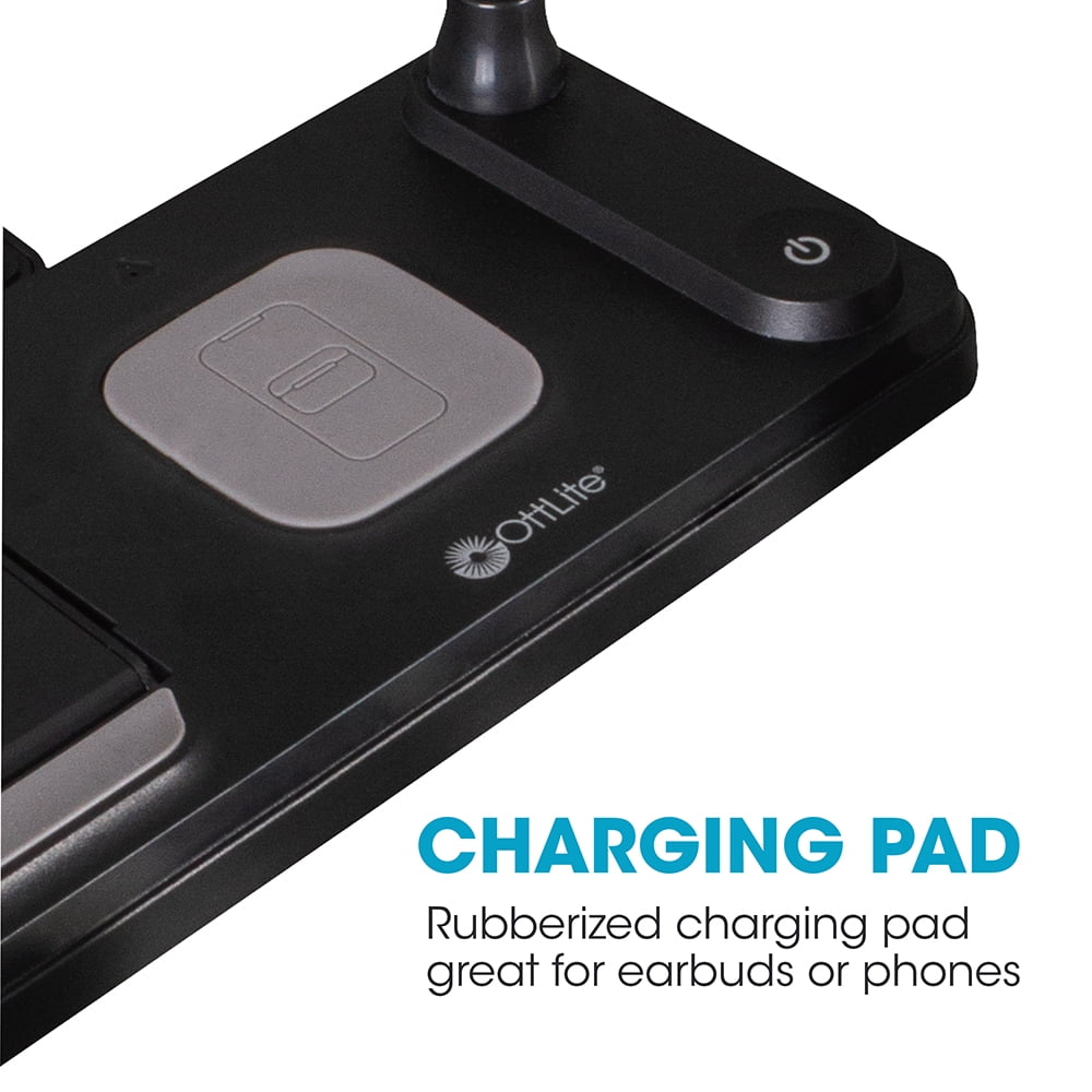 OttLite LED Desk Light with Multi-Device Charging Station, Black - Image 7