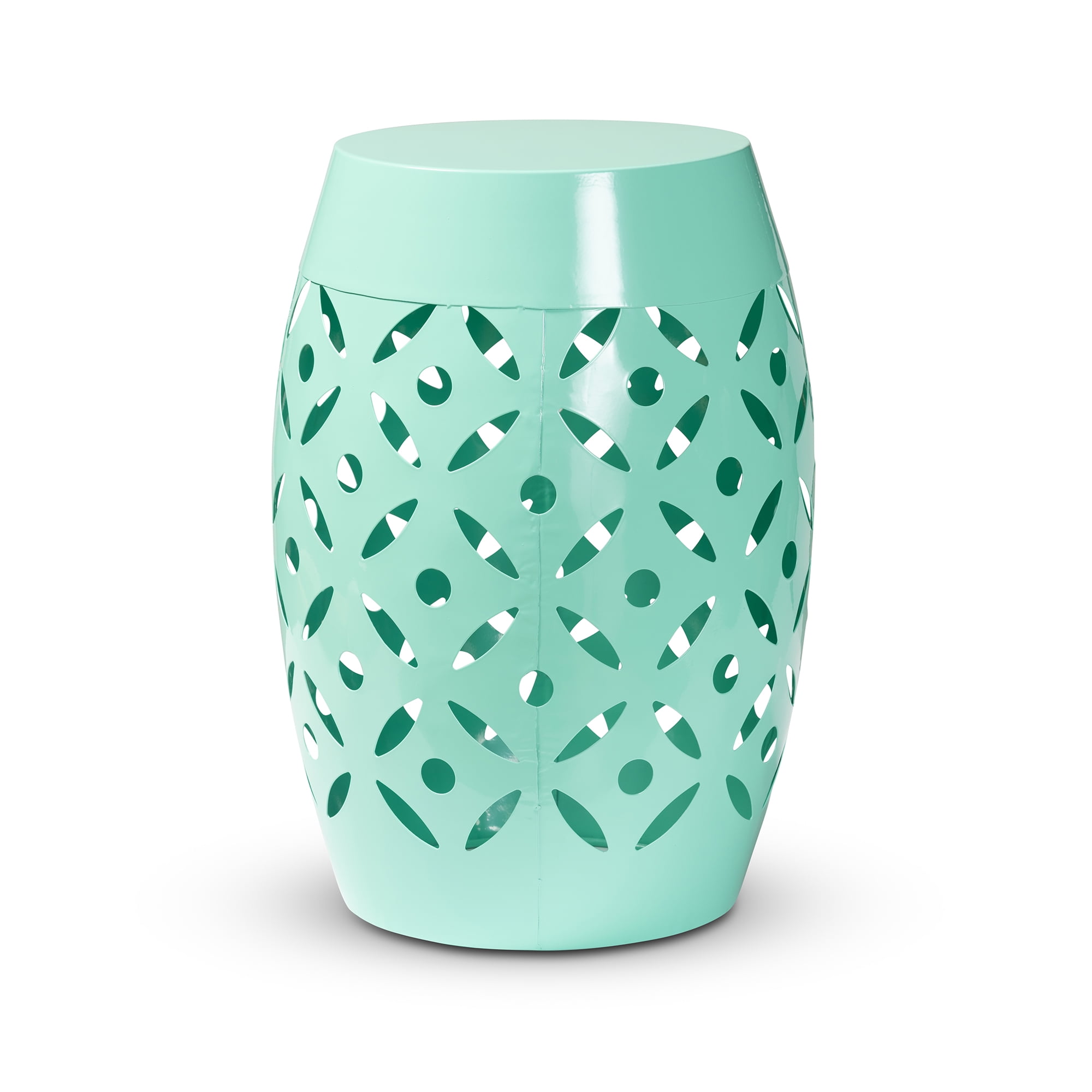 Baxton Studio Hallie Modern and Contemporary Aqua Finished Metal Outdoor Side Table - Image 4