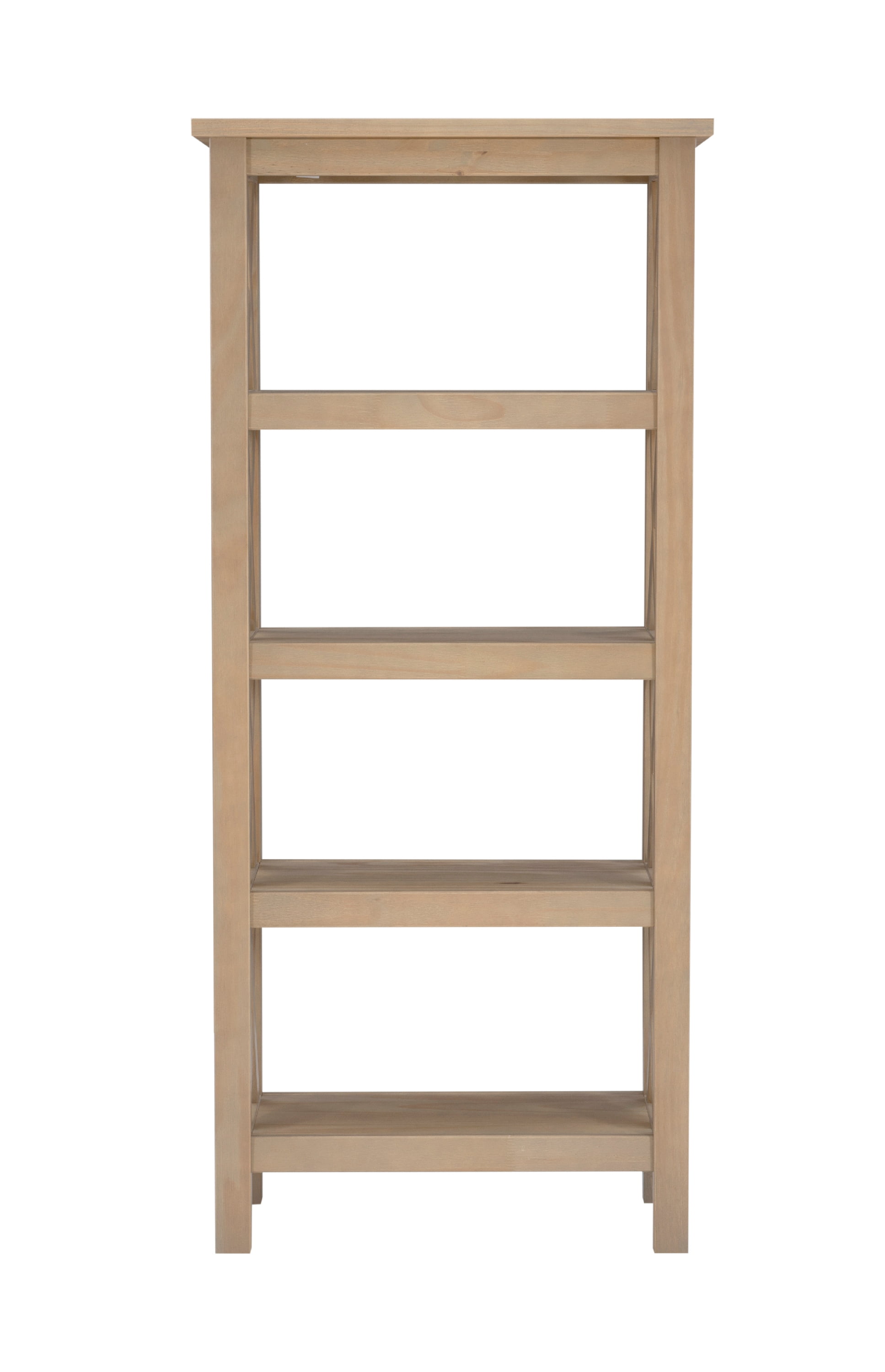 Linon Edmiston 4-Shelf Bookcase, 54" Tall, Driftwood - Image 8