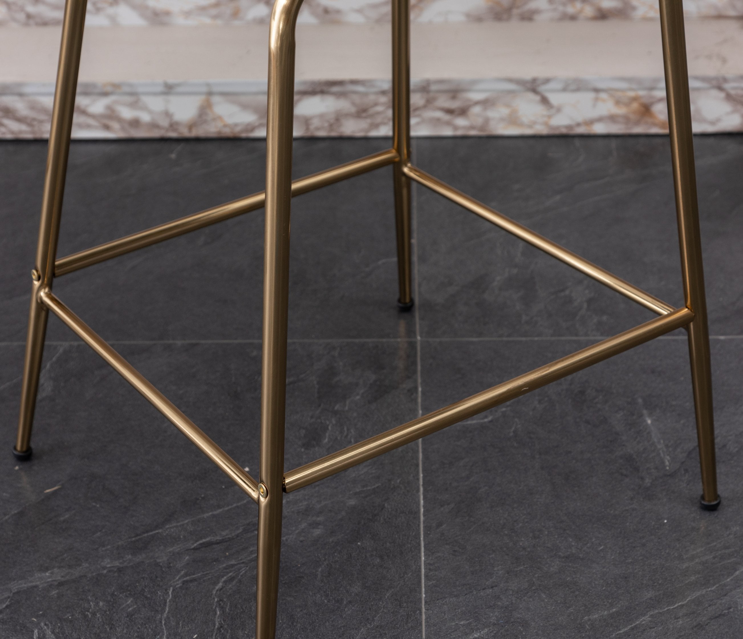 Roundhill Aufurr Modern Velvet 26.50 in Counter Height Stools - Set of 2 - Gold - Image 2