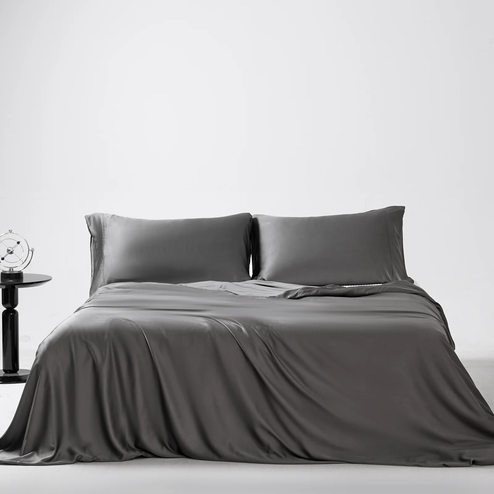 100% Organic Bamboo Duvet Cover Queen Soft Silky Silver 3PCS - 500TC Luxury Cover - Ultra Breathable Cooling Duvet Cover for Hot Sleepers - Queen Bed Duvet Cover - Image 3