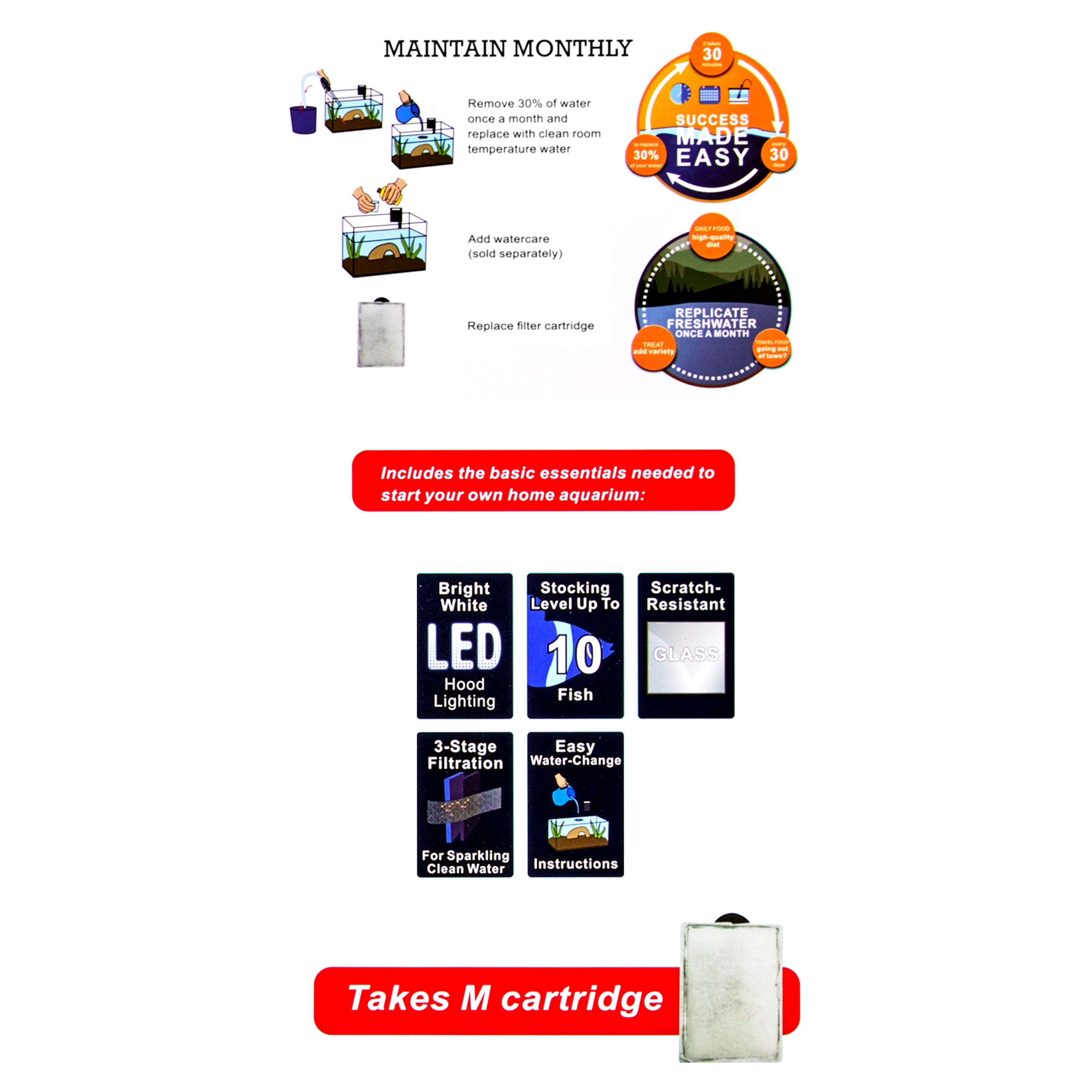 Aqua Culture 10 gal Glass Aquarium Starter Kit - Image 4