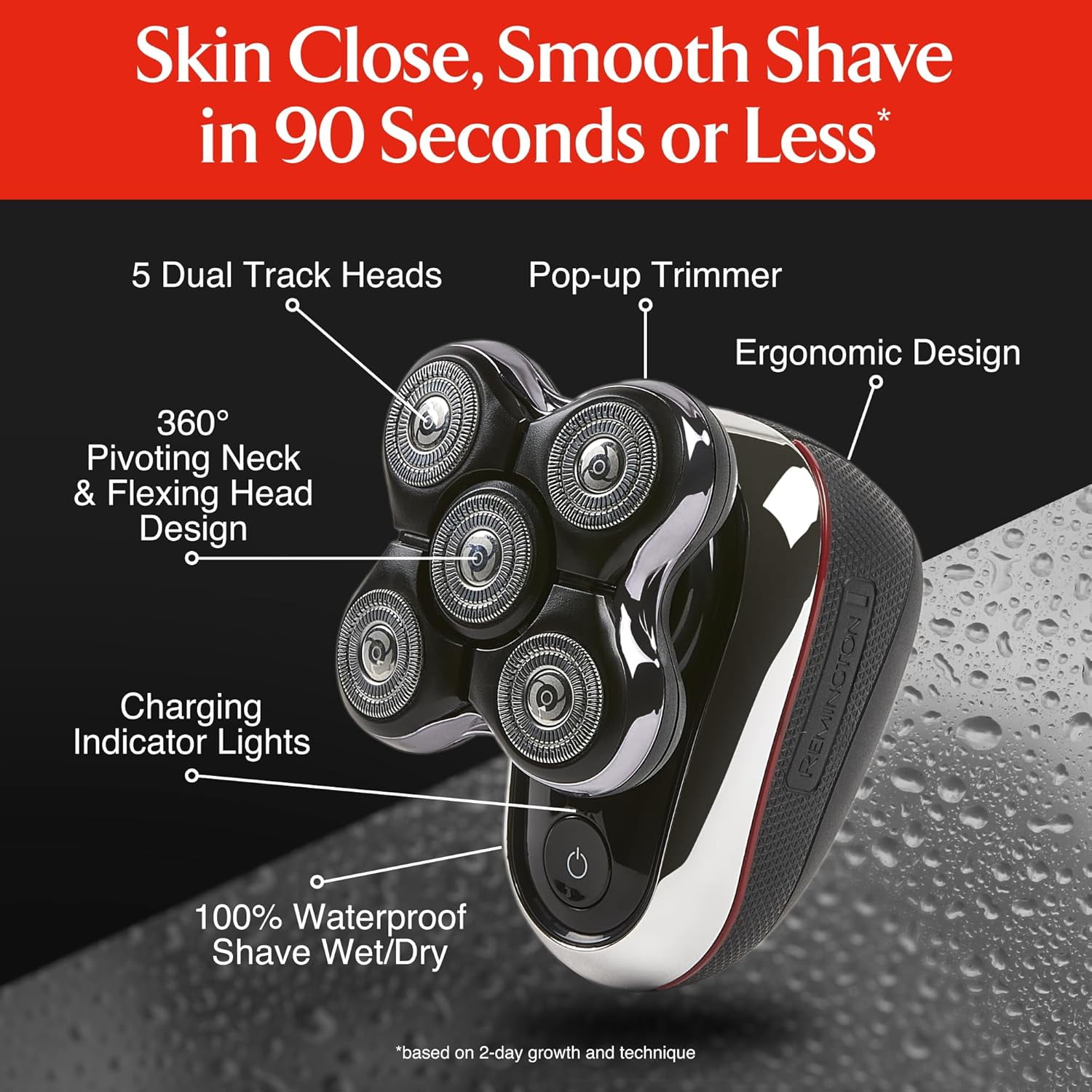 Remington Balder Boss XR7120 Electric Head Shaver, Cordless Wet/Dry Razor with Dual Track Blades - Image 3