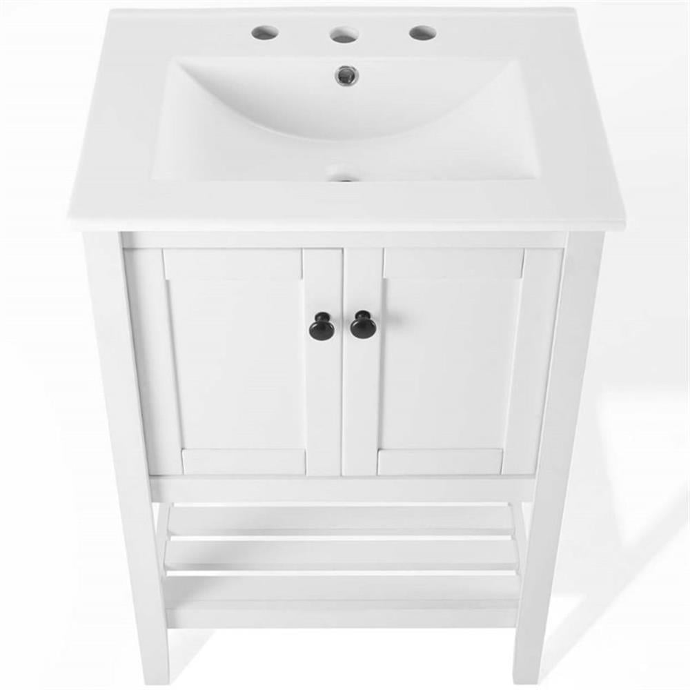 Modway Prestige 24" Modern Wooden Bathroom Vanity in White Finish - Image 7