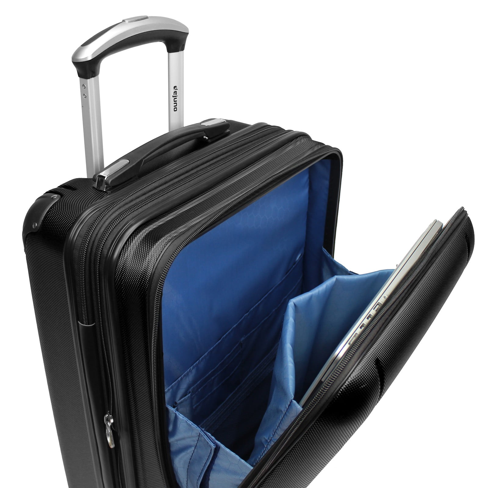 Dejuno Compact Hardside 20-Inch Carry-on Luggage with Laptop Pocket - Black - Image 2