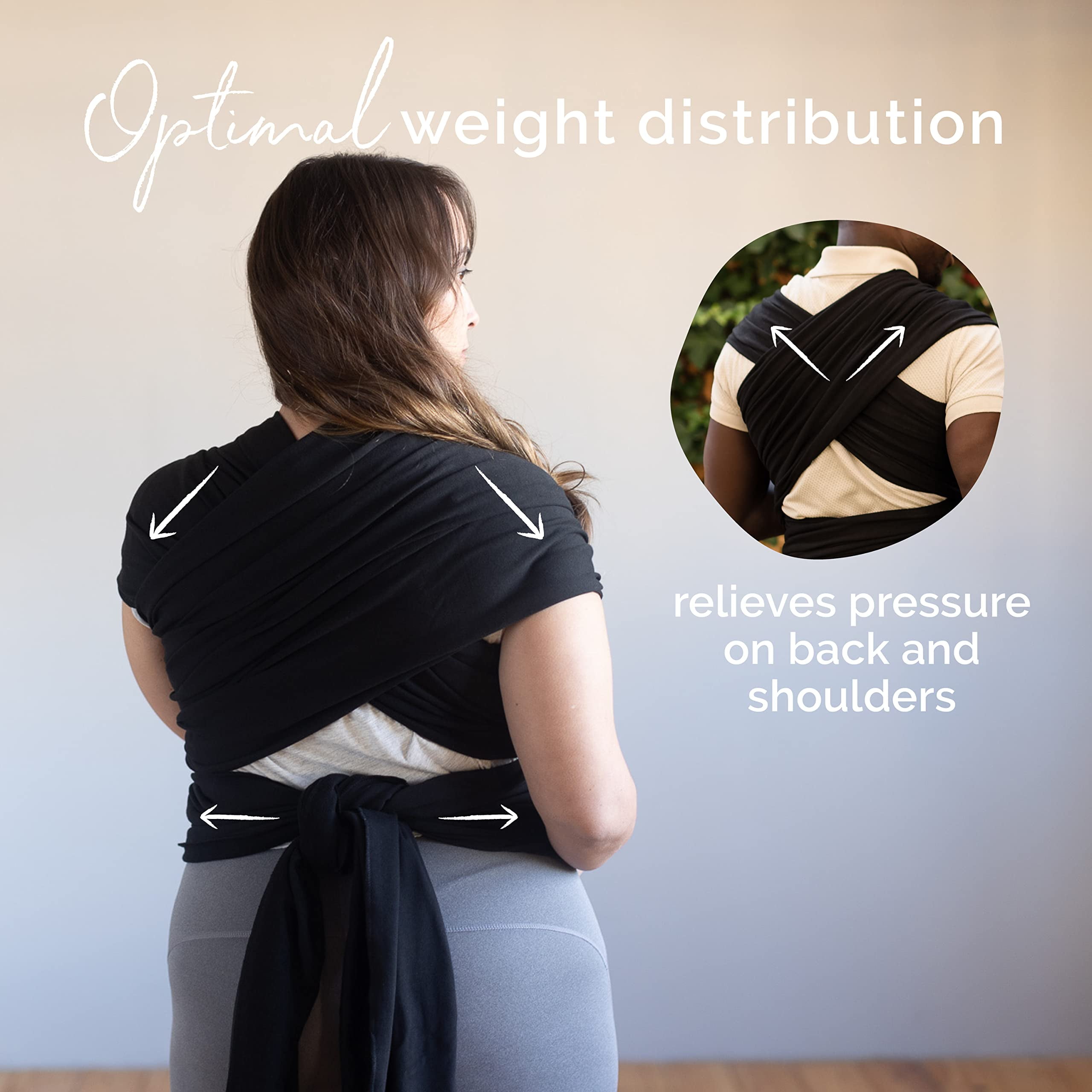 Boba Wrap Baby Carrier, Black - Newborn Babies to Children 7lbs-35lbs - Image 3