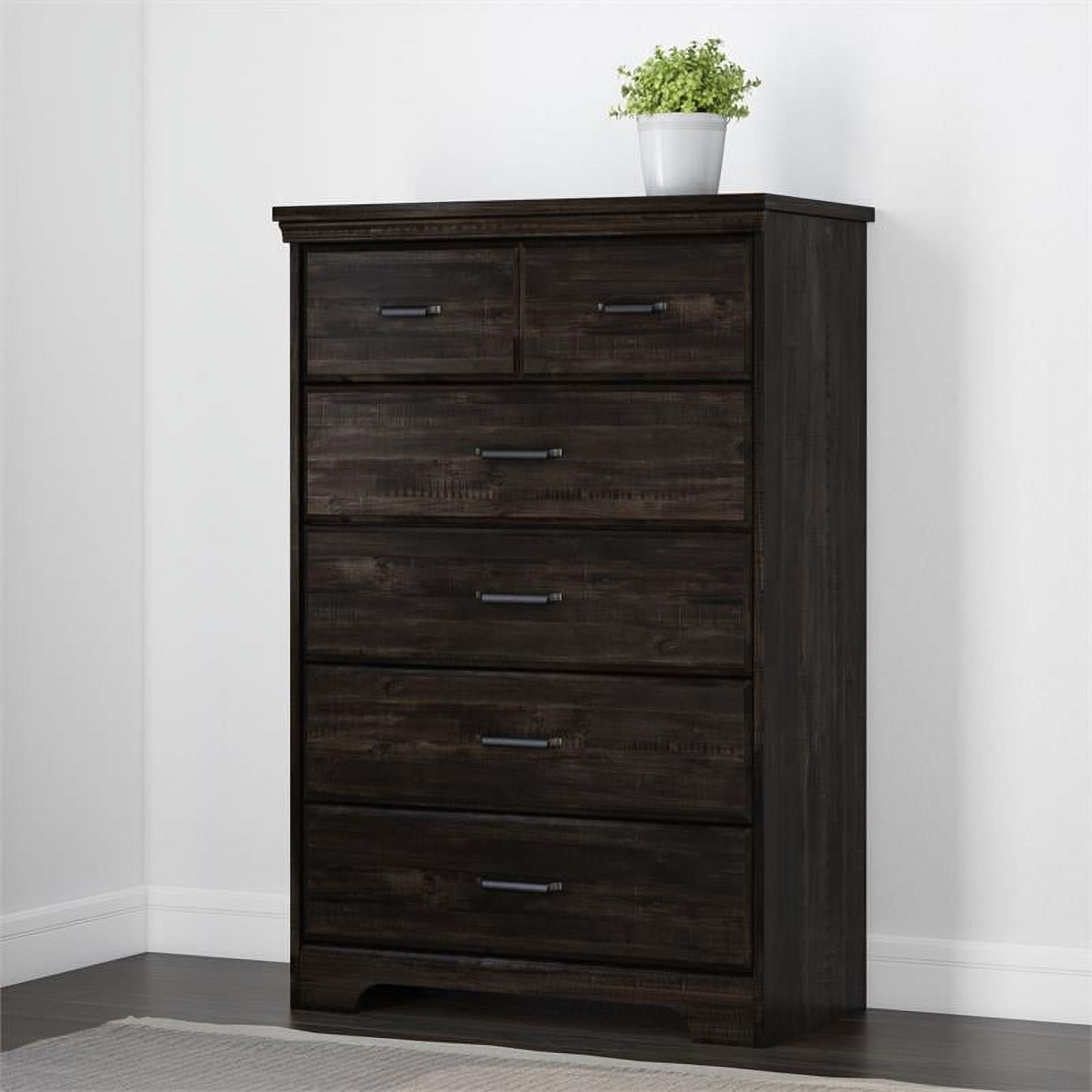 South Shore 55"x 20.5" Versa 5-Drawer Dresser, Rubbed Black - Image 7
