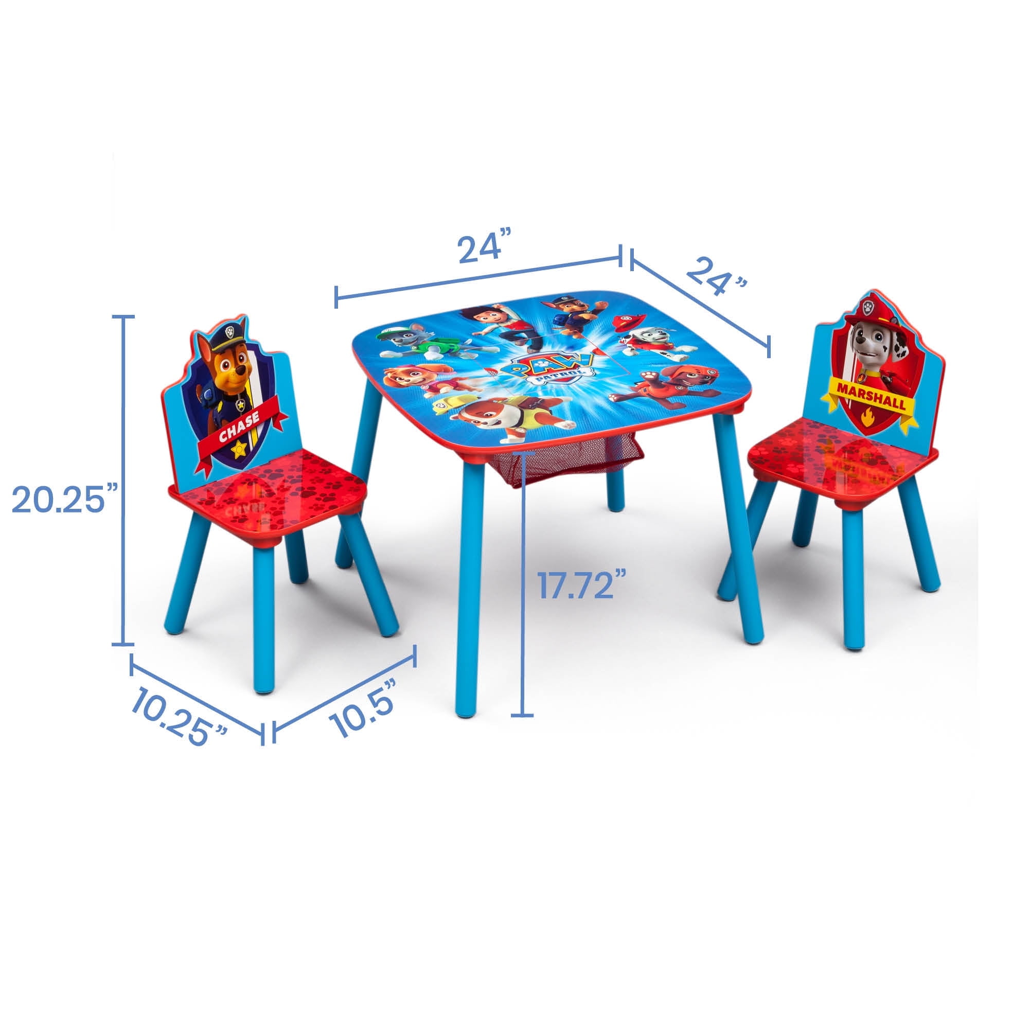 Delta Children Nick Jr. PAW Patrol Wood Kids Storage Table and Chairs Set - Image 10