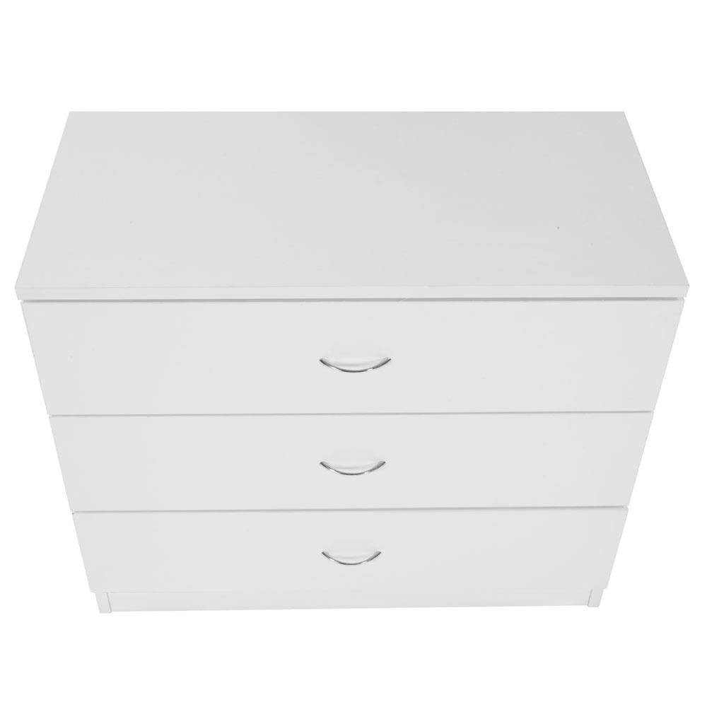 Zimtown MDF Wood Simple 3-Drawer Nightstands Drawer Dresser White - Image 10