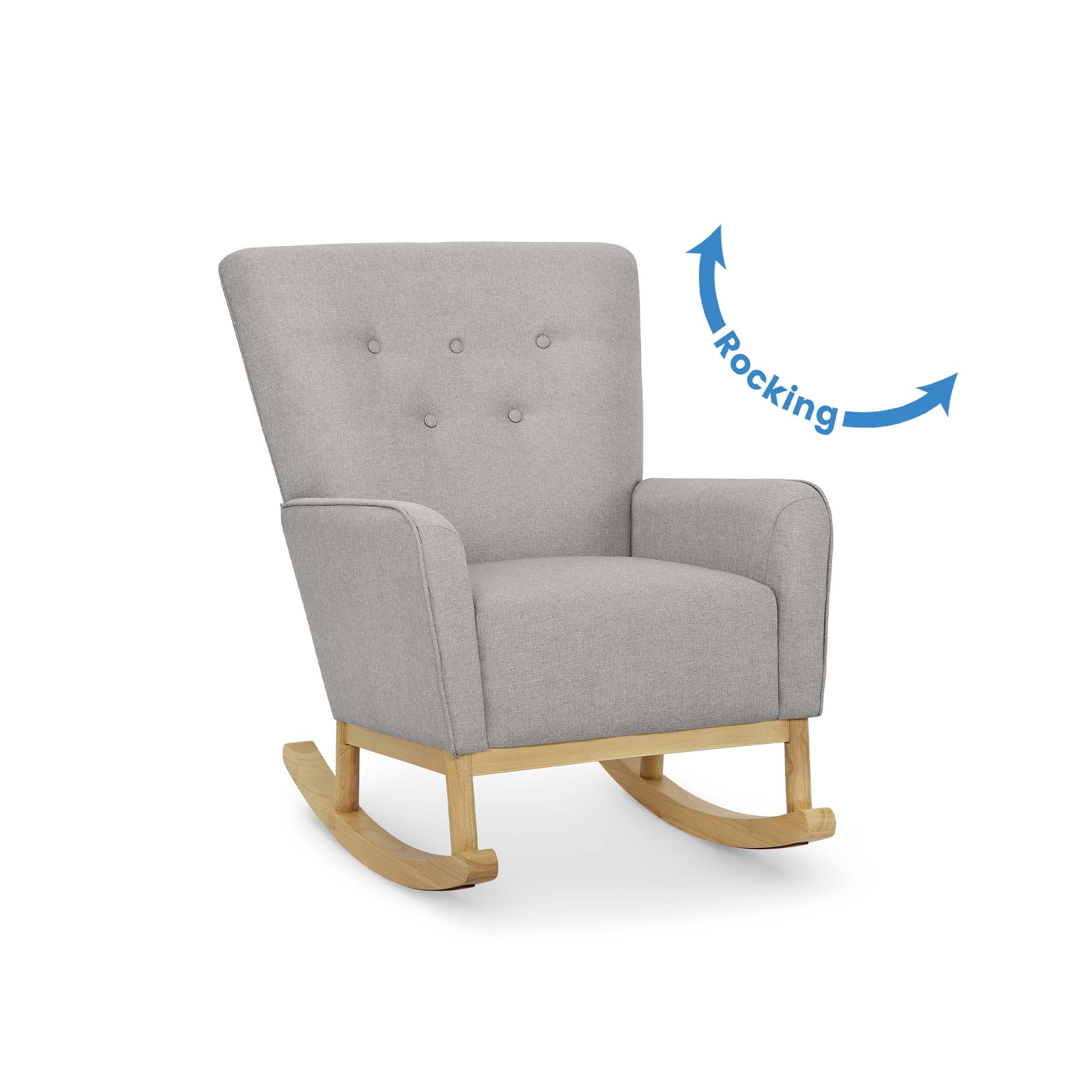 Delta Children Casey Rocking Chair, French Grey/Natural - Image 6