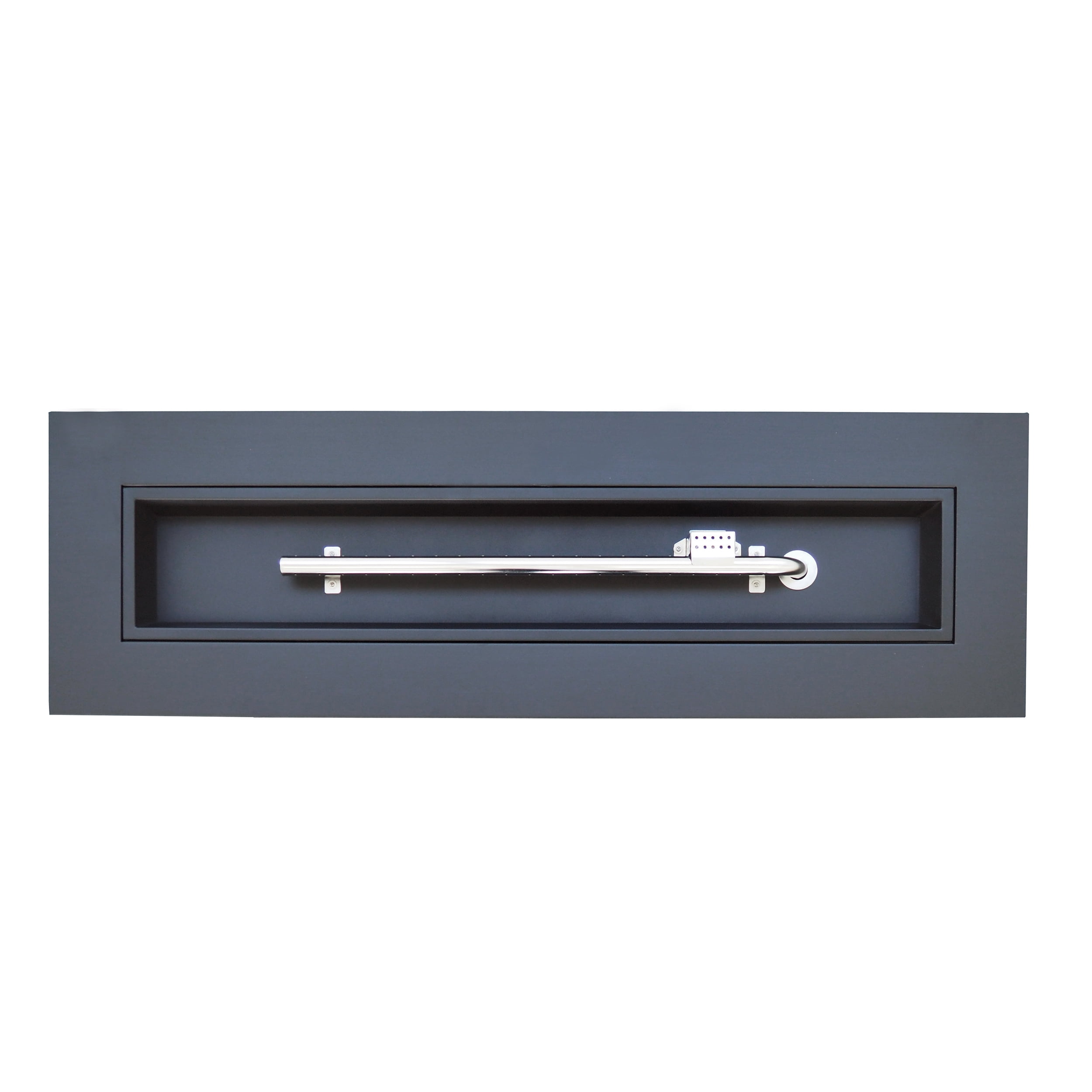 Reign Outdoor Rectangular Iron Gas Fire Pit , Dark Grey - Image 7