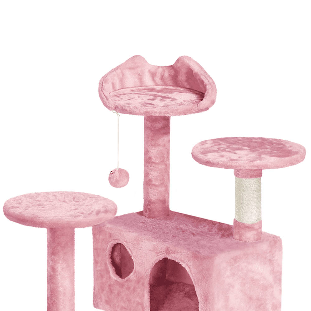 Renwick 62.5'' H Multilevel Cat Tree w/ 2 Condos & 2 Fur Balls & 3 Scratching Posts, Pink - Image 2