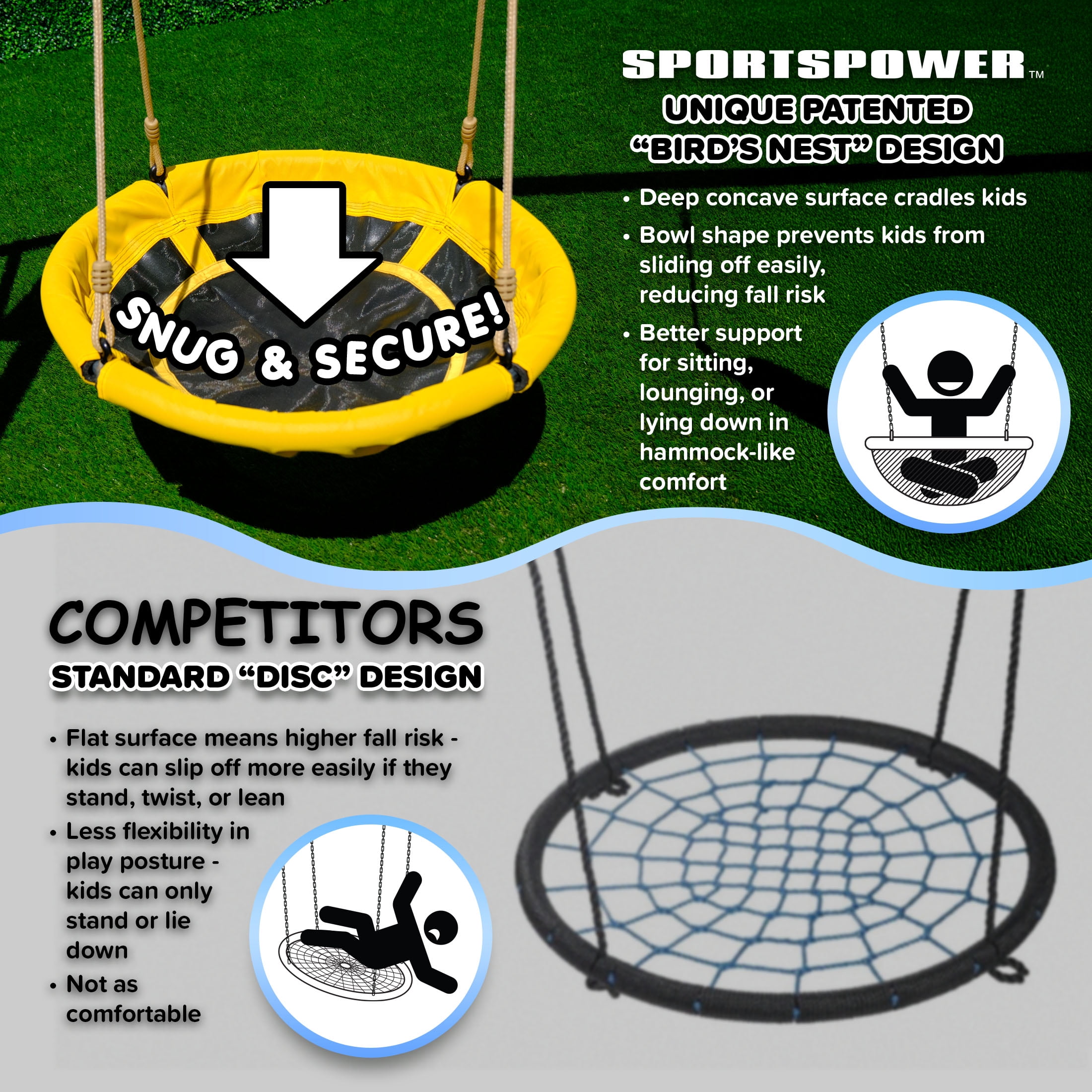 Sportspower Super Flyer Swing Set with 2 Flying Buddies, Saucer Swing, 2 Swings, Lifetime Warranty on Slide, and Bonus Anchor Kit, Great for Kids Aged 3-8 - Image 3