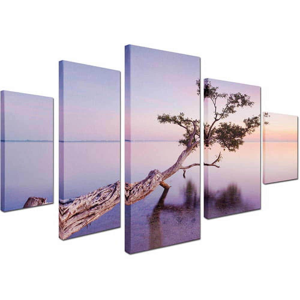 Trademark Fine Art "Water Tree XV" Canvas Art Set by Moises Levy, 5pc Panel Set, 58" x 40" - Image 2