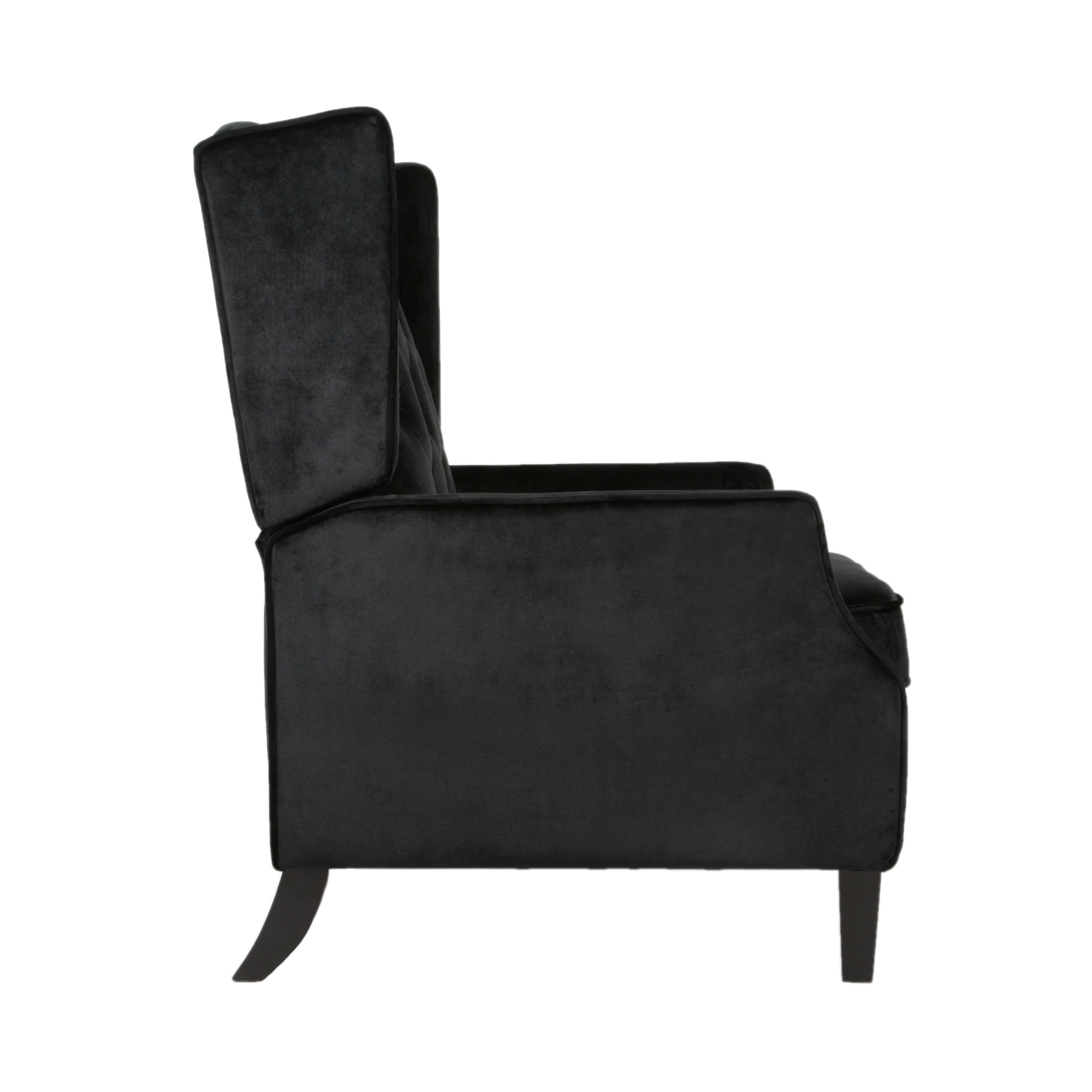 Noble House Zakyiah Standard Velvet Wingback Recliner, Black - Image 11