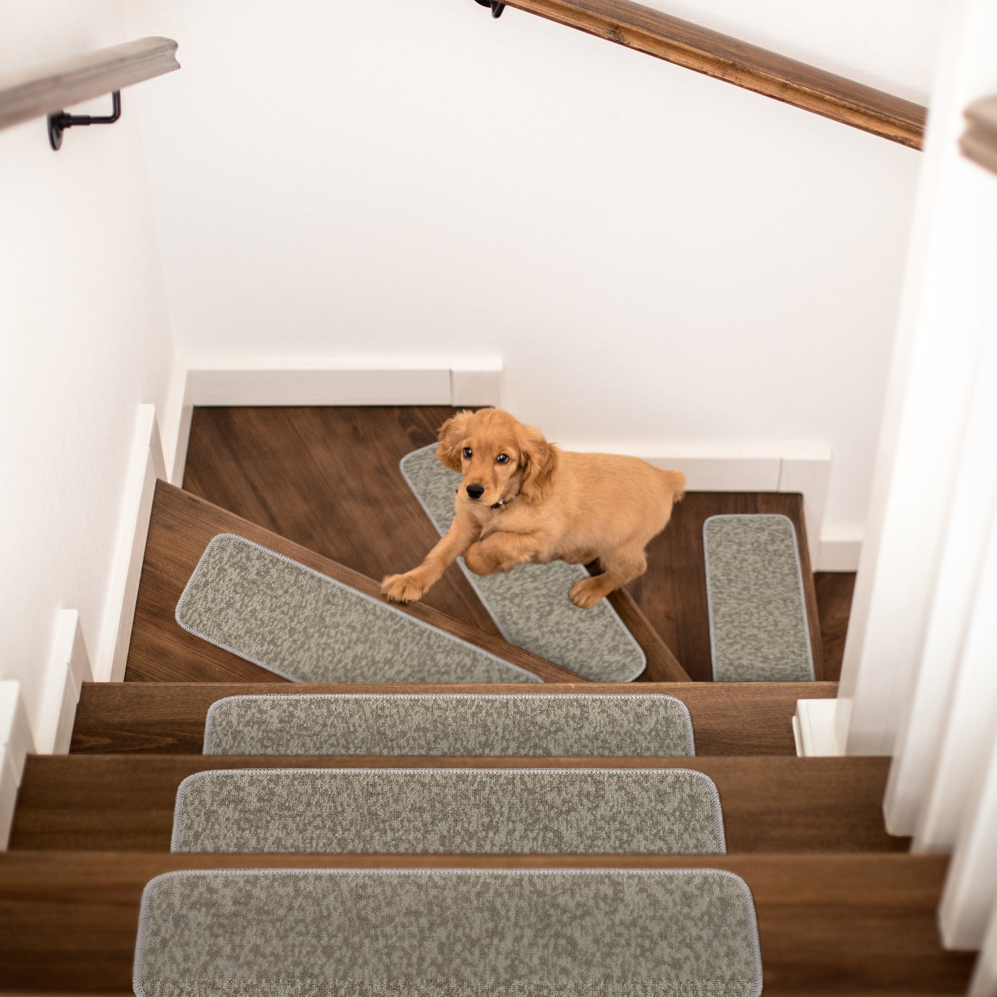 Beverly Rug Stair Treads for Wooden Steps, Non-Slip Runners, Set of 15, Gray, 8.5''x26'' - Image 7