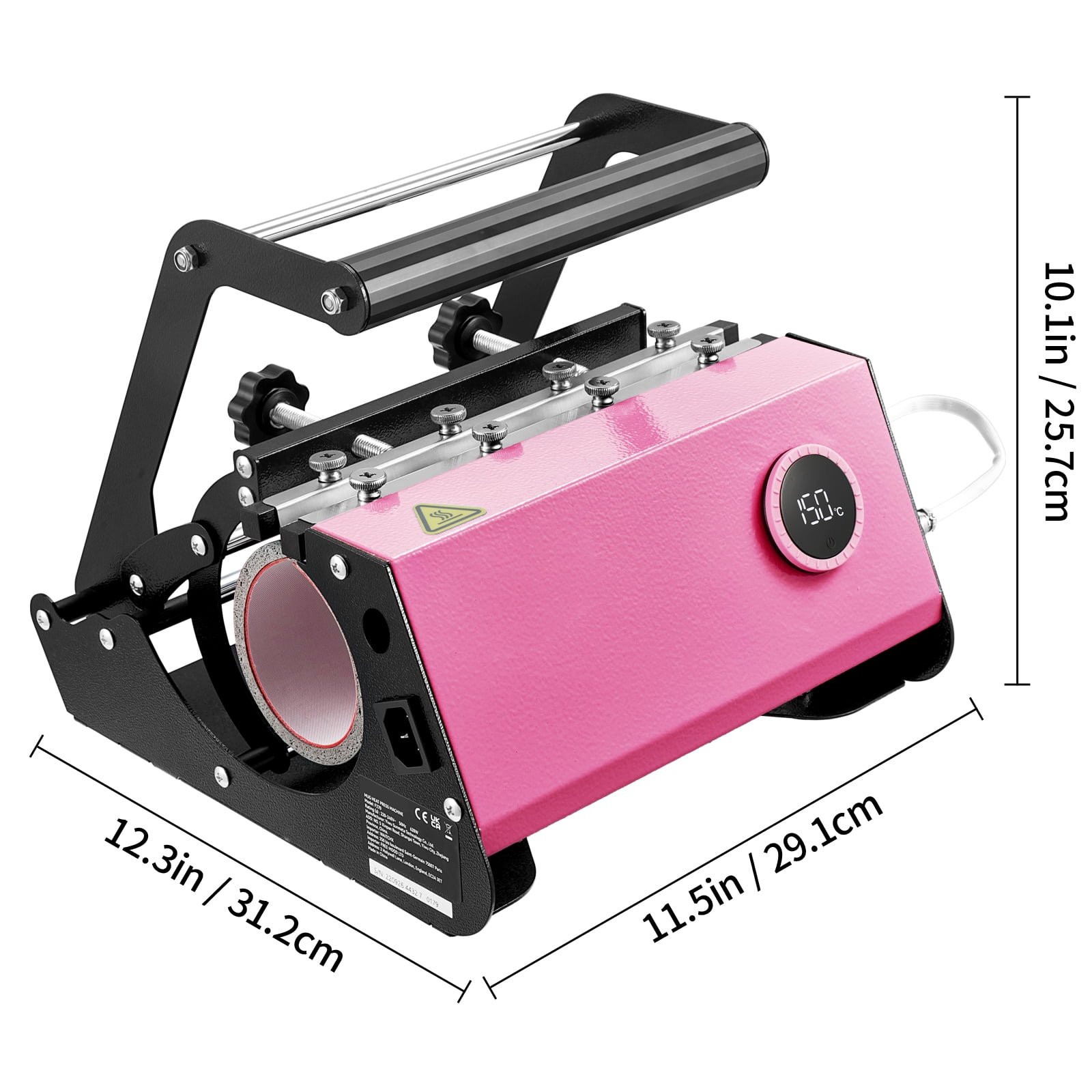 VEVOR Tumbler Heat Press, 30oz Mug Heat Press Machine Sublimation Transfer 11-15oz 16-25oz 30oz Straight Skinny Tumblers, Cup Heat Mug Press DIY Mug Cup Heat Transfer with Heat-Resist Gloves(Pink) - Image 7