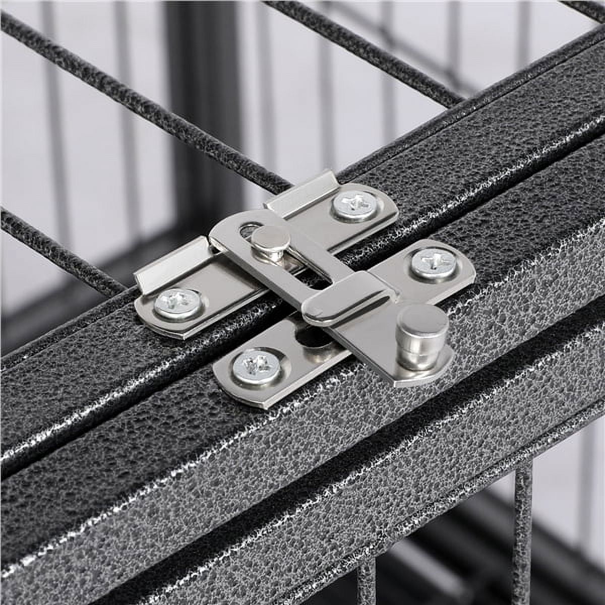 Heavy Duty Collapsible Dog Kennel and Crate Pet Playpen Indoor Outdoor Black - Image 6