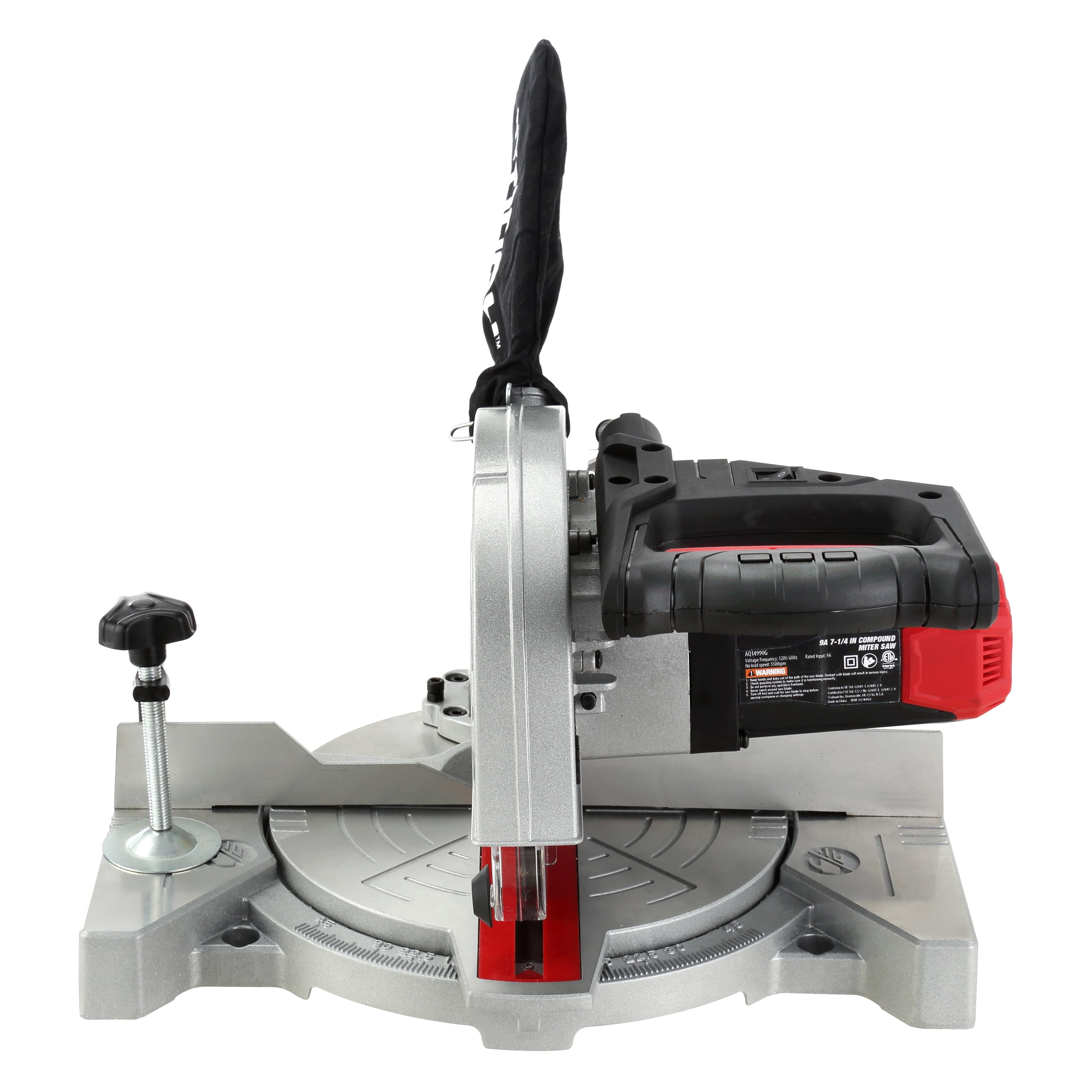 Hyper Tough 7-1/4 Inch 9 Amp Corded Compound Miter Saw, Laser Guide, New Condition - Image 7