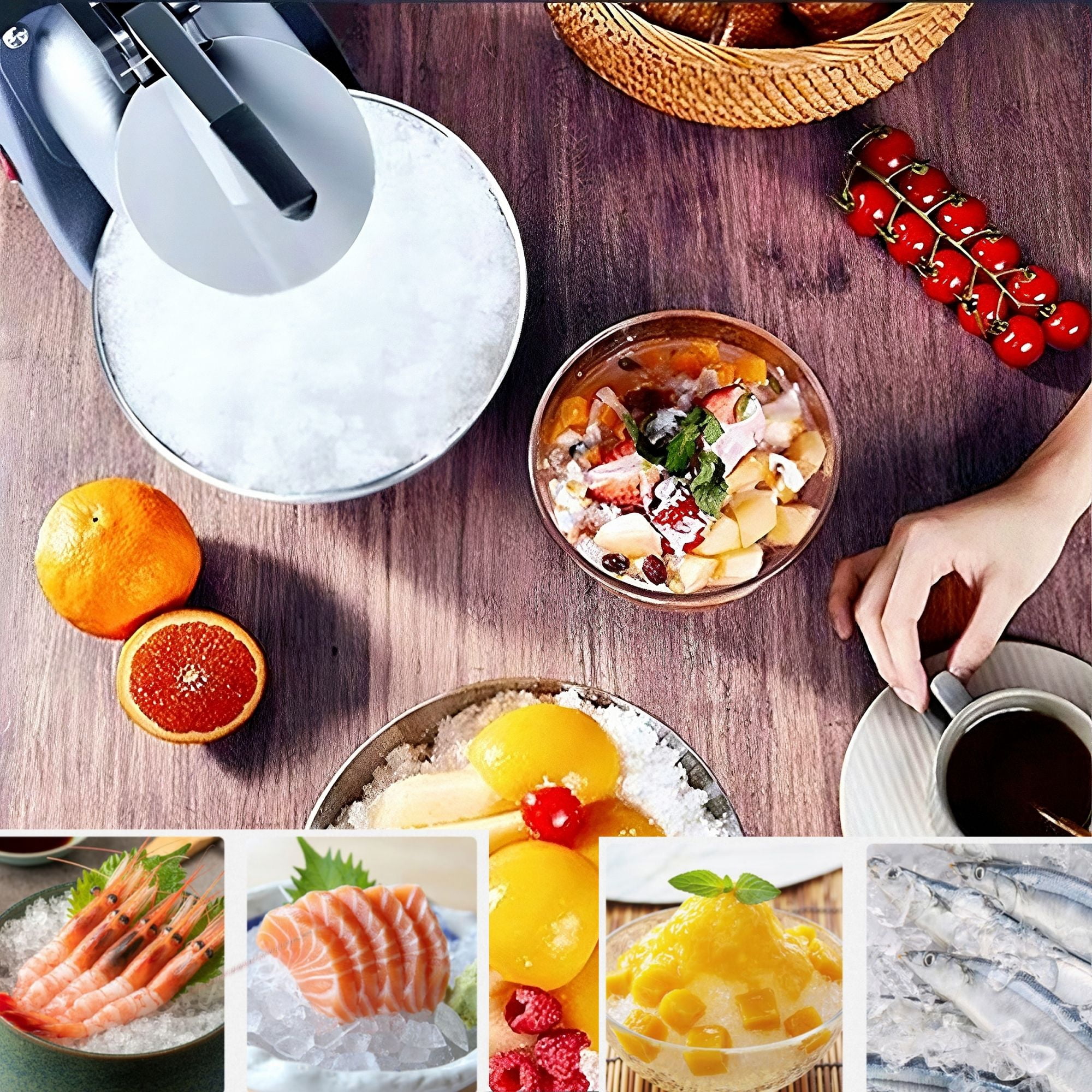 Electric Ice Crusher 380W,187 lbs/Hr,Broxin Stainless Steel Dual Ice Blades,for Commercial Home Use - Image 9