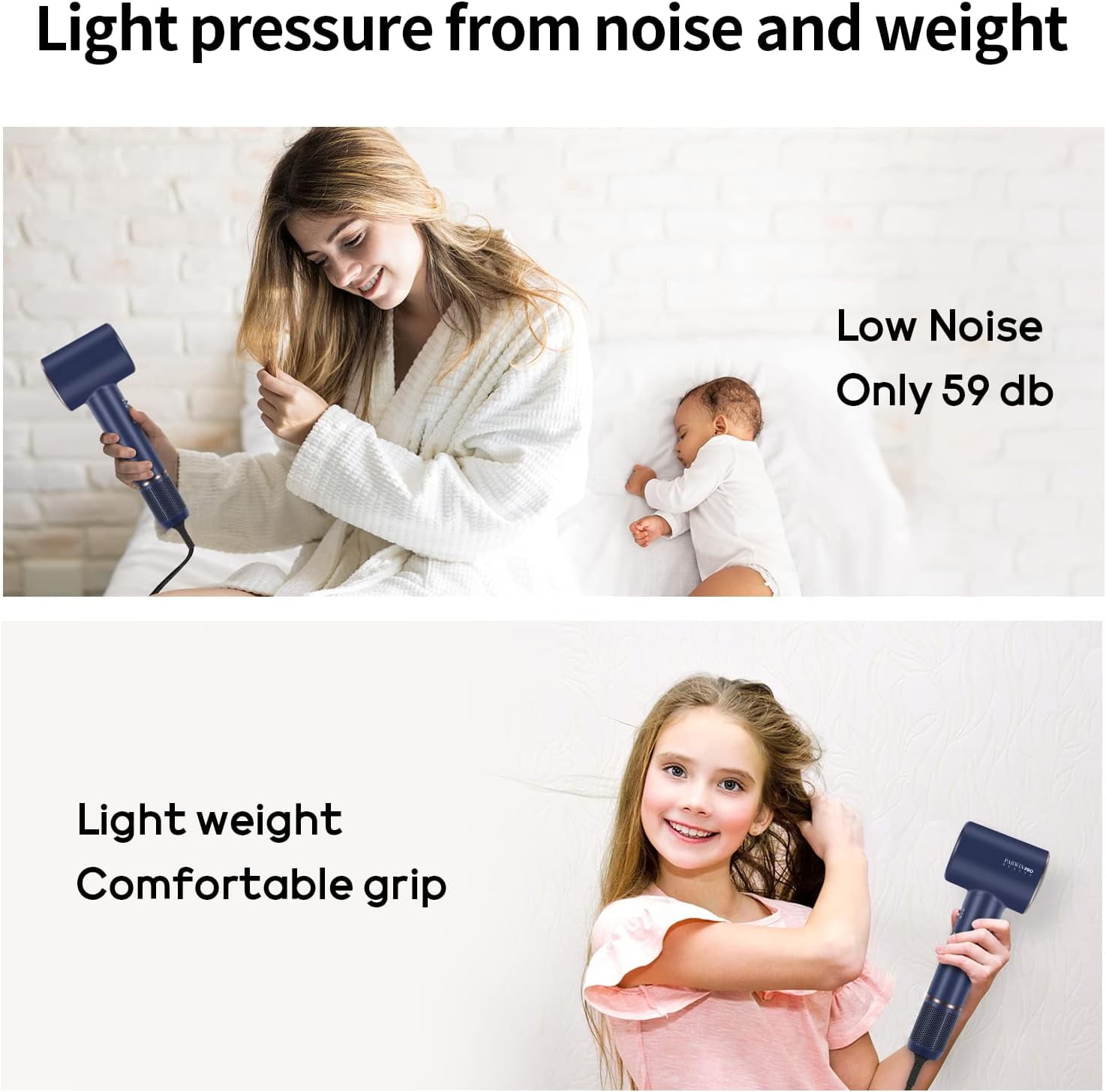 Hair Dryer, 110, 000 RPM Air-Sonic High-Speed Blow Dryer for Fast Drying, Cool/Care/Dry Mode Display & 200 Million Negative Ionic, PARWIN PRO BEAUTY 1875W Hair Dryer with Diffuser, Prussian Blue - Image 3