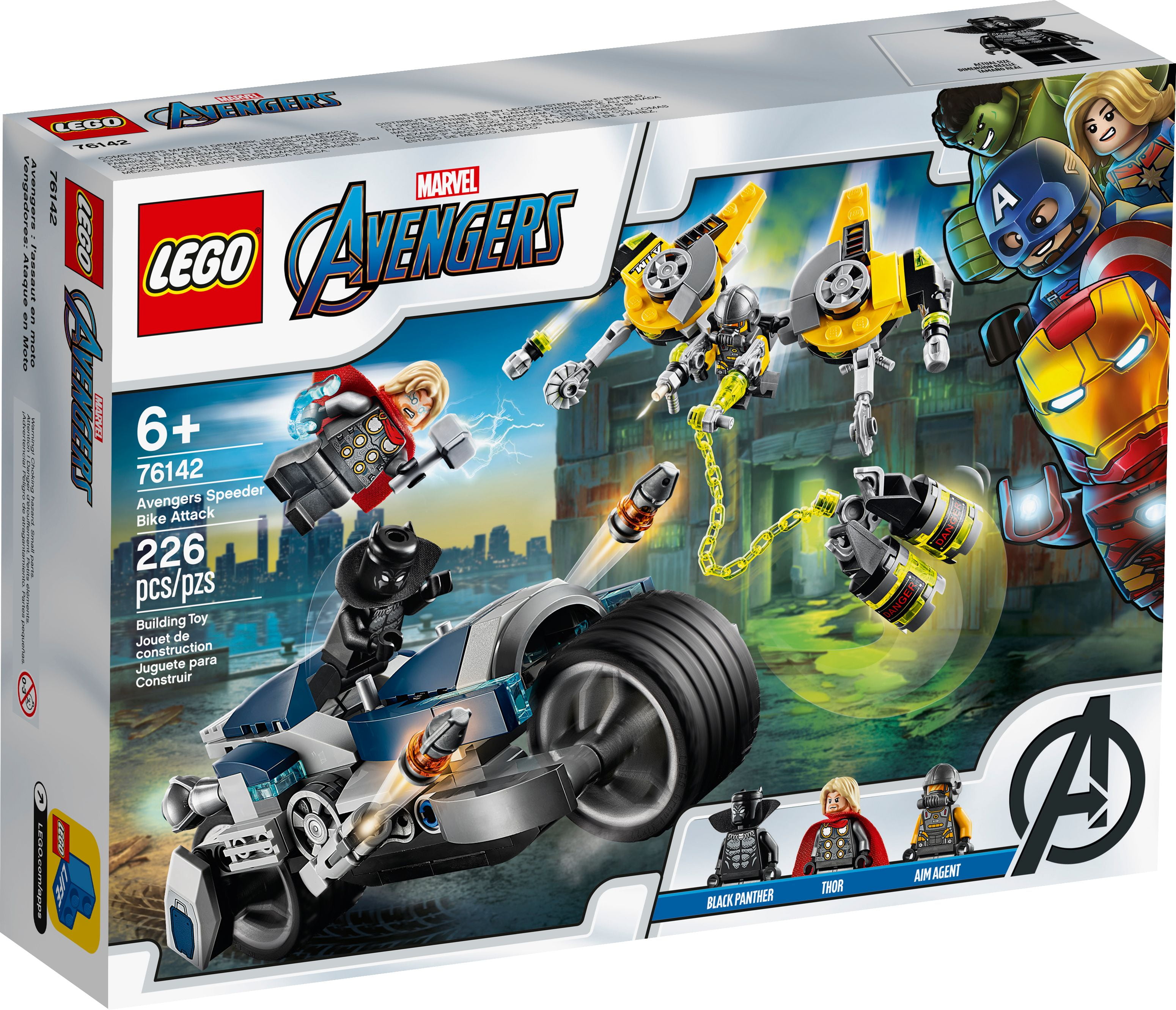 LEGO Marvel Avengers Speeder Bike Attack 76142 Black Panther and Thor Buildable Superhero Toy (226 Pieces) - Image 5