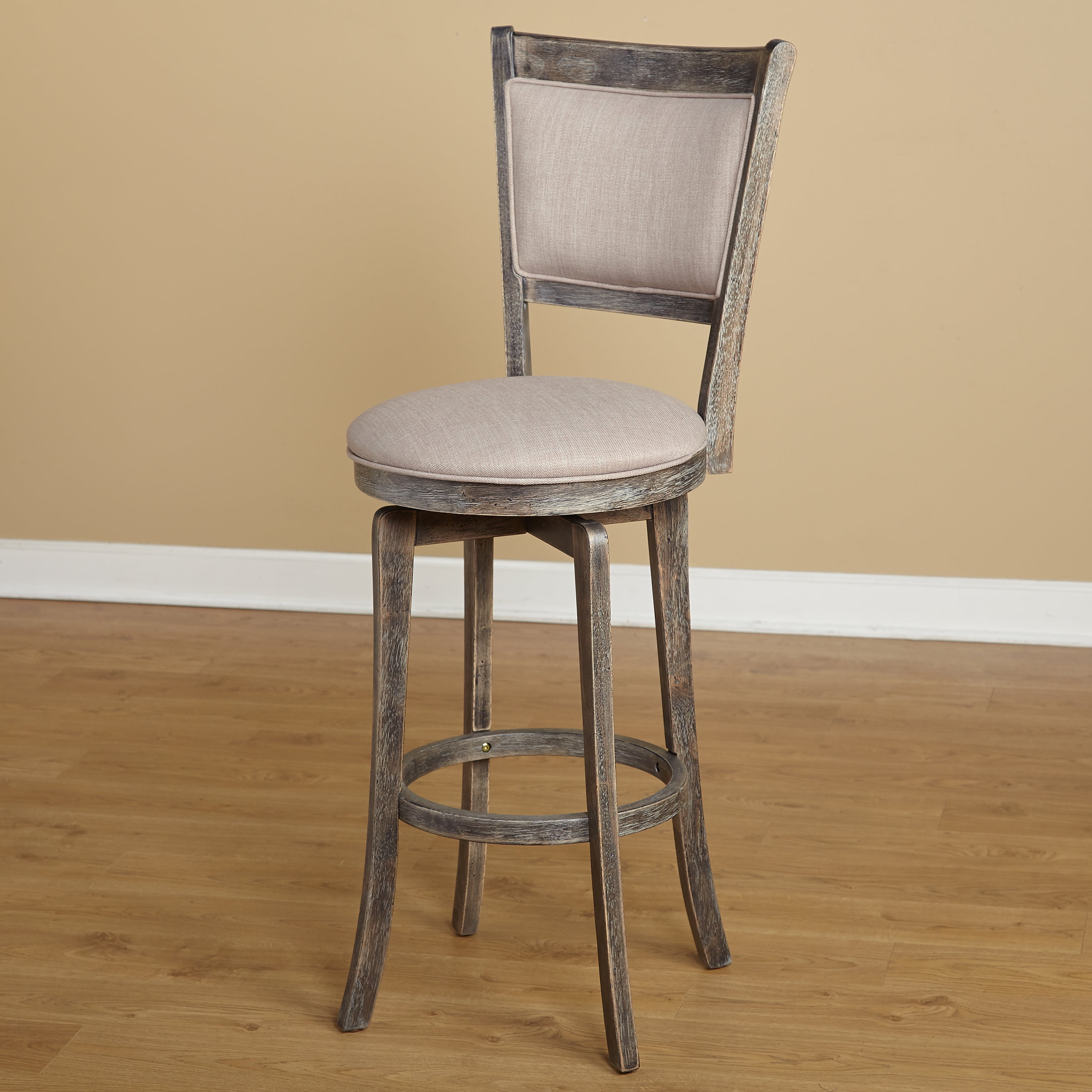 French Country 30-inch Grey Swivel Bar stool - Image 2