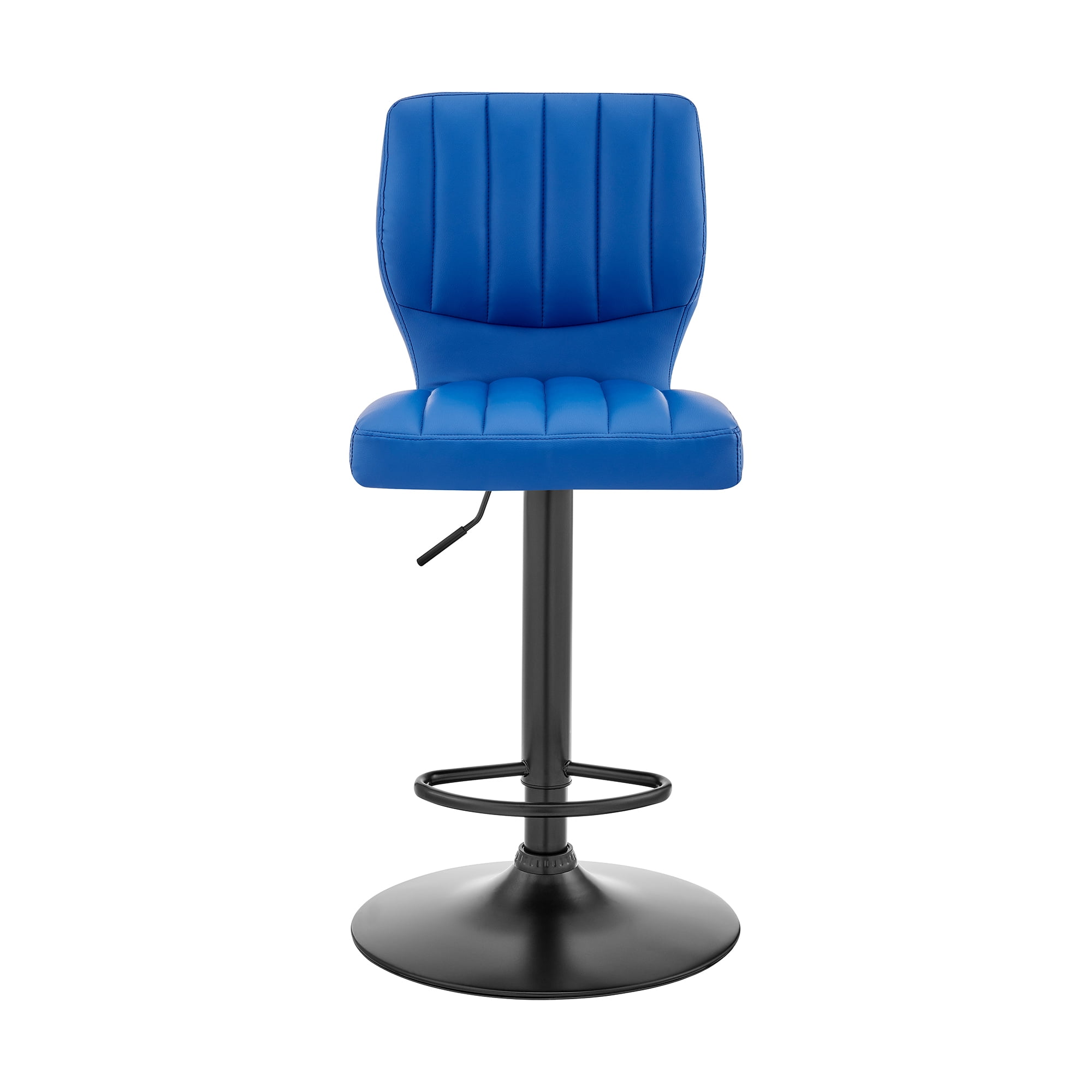 Bardot Adjustable Height Blue Faux Leather Swivel Bar Stool - Image 4