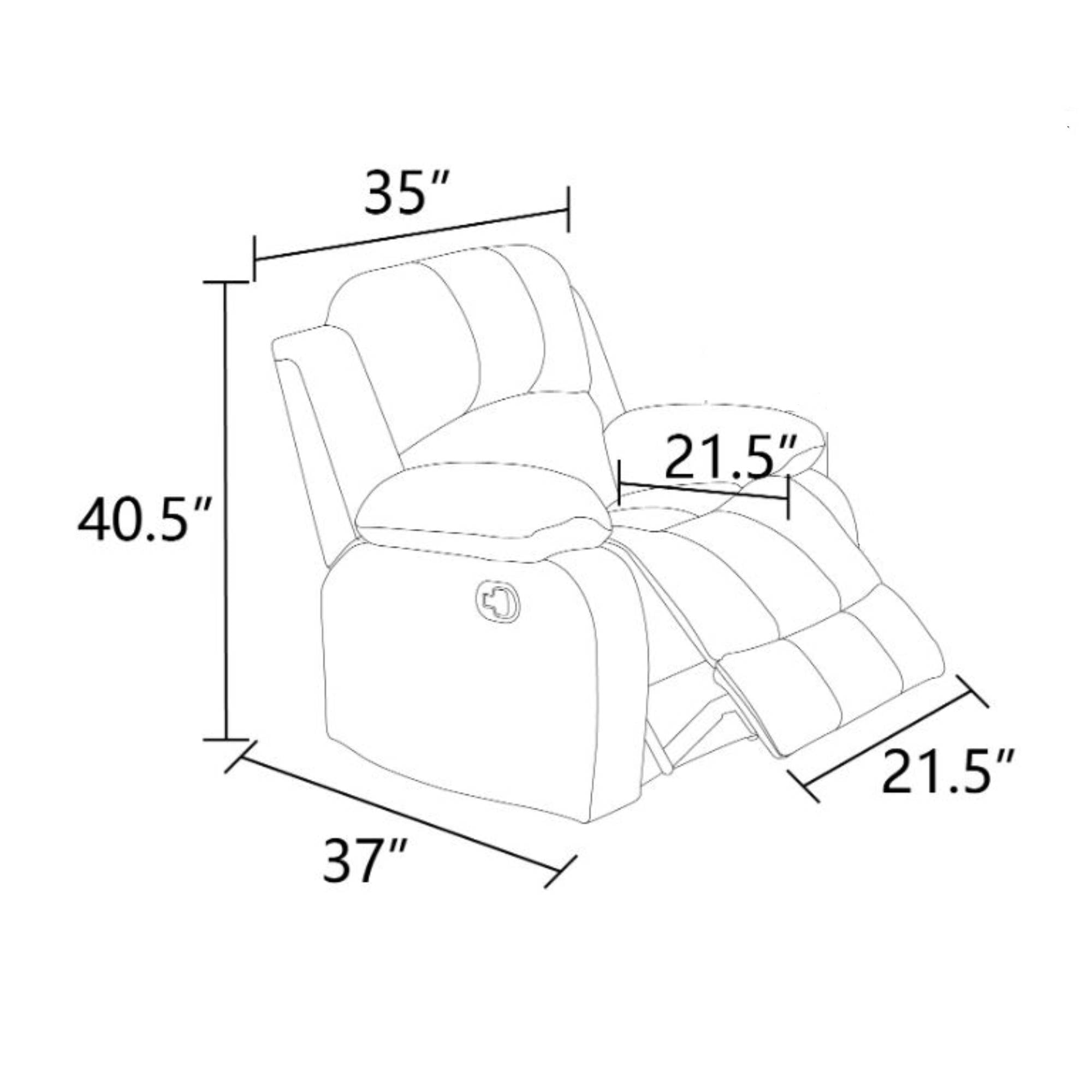 TrumanPick Manual Recliner Chair, No Rocker Sofa Chair Faux Leather Reclining Armhairs with Overstuffed Arm and Back for Living Room,Bedroom, Brown - Image 4