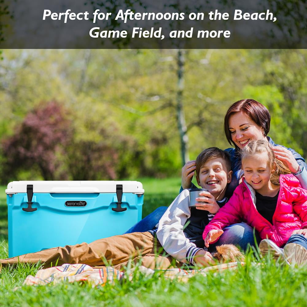 SereneLife 75 Quart Portable Cooler Box Lightweight Heavy-Duty Travel Ice Cooler W/ Handles, (Blue) - Image 5