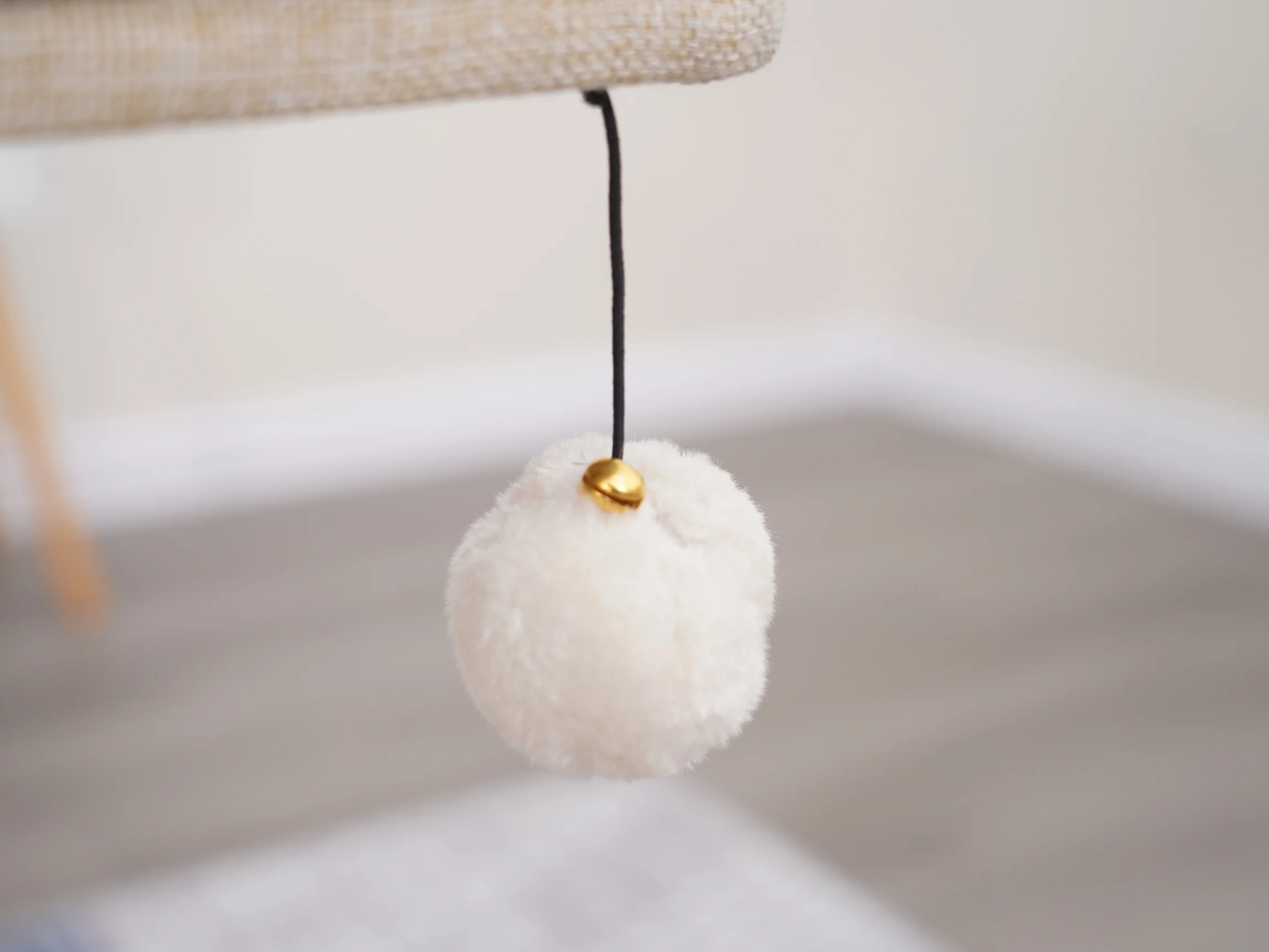 Vibrant Life 3-Level 30" Minimalist Cat Tree with Large Condo and Perch, 3 Toys, Beige - Image 2