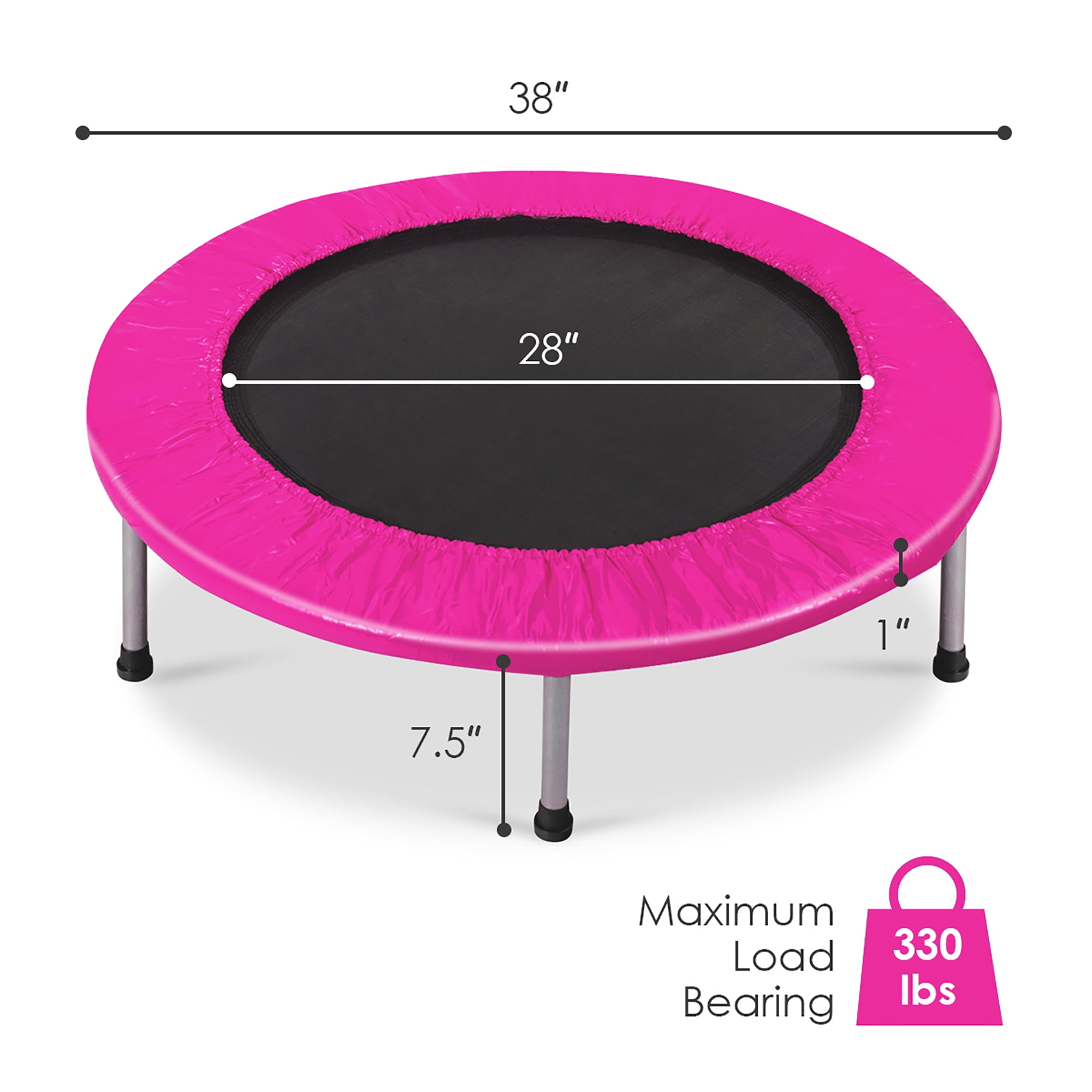 Costway 38'' Rebounder Trampoline Adults and Kids Exercise Workout w/Padding & Springs - Image 11
