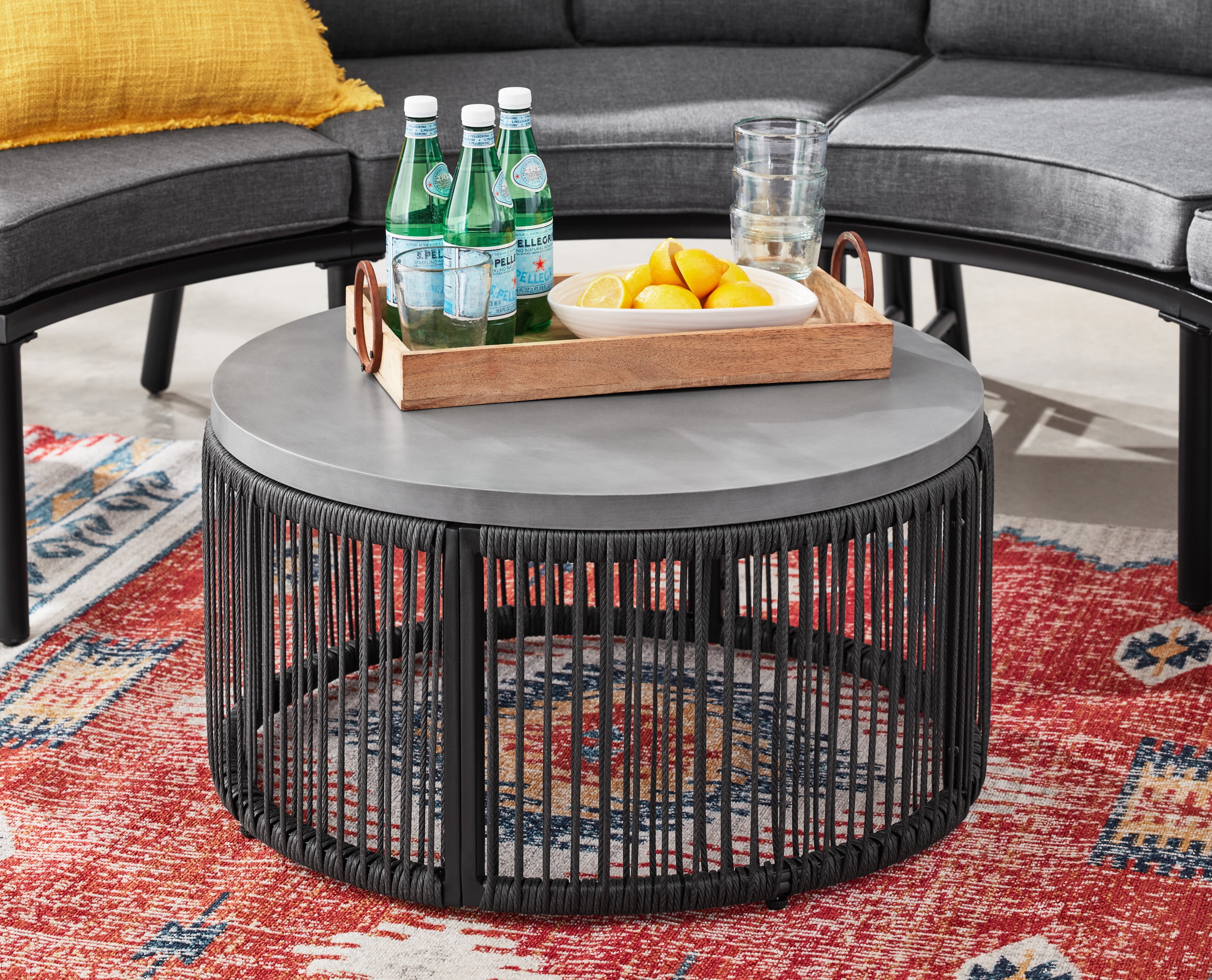 Mainstays Lawson Ridge 3-Piece Steel Curved Outdoor Sectional Set with Cushions, Gray - Seats 4 - Image 5