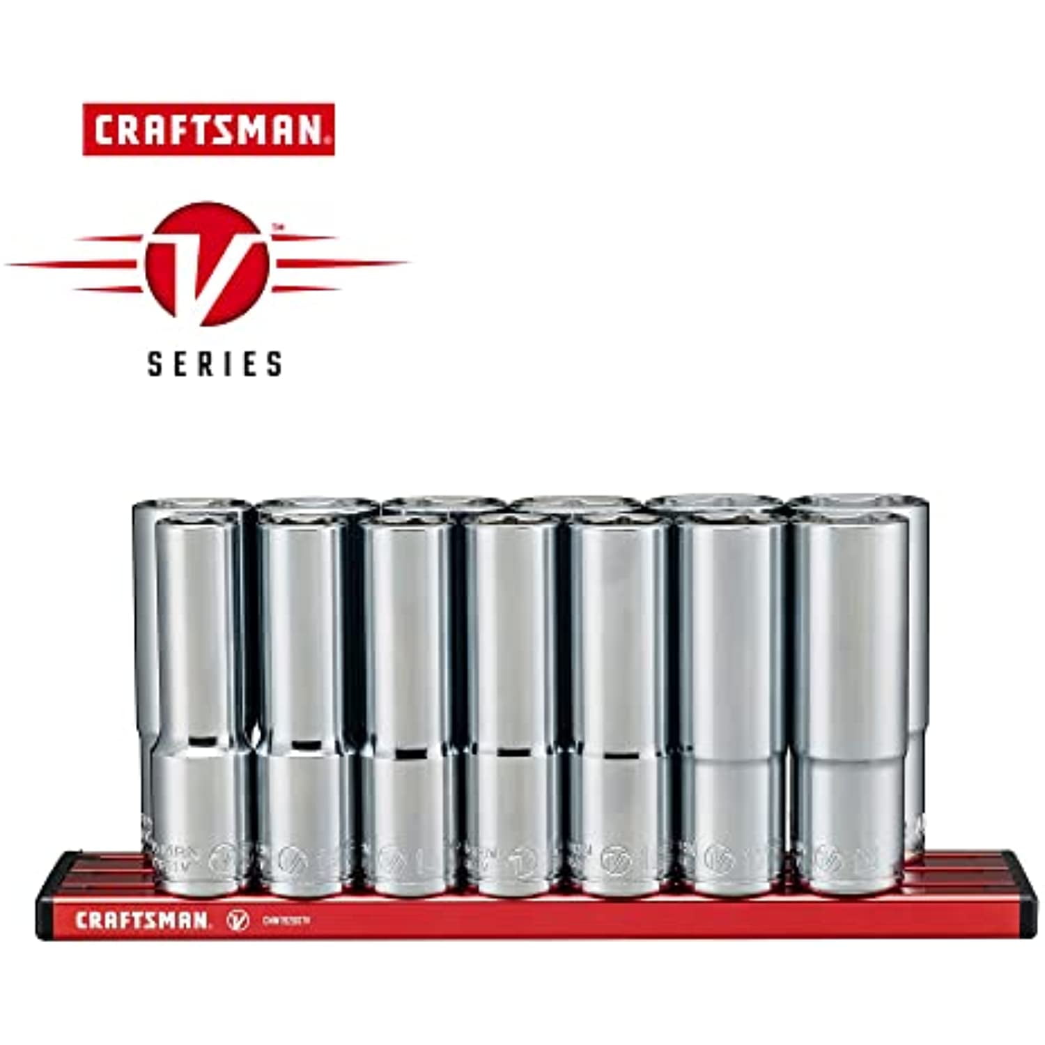 13-Piece CRAFTSMAN V-SERIES Deep Socket Set, MM, 1/2" Drive, 6 PT (CMMT17595V) - Image 6