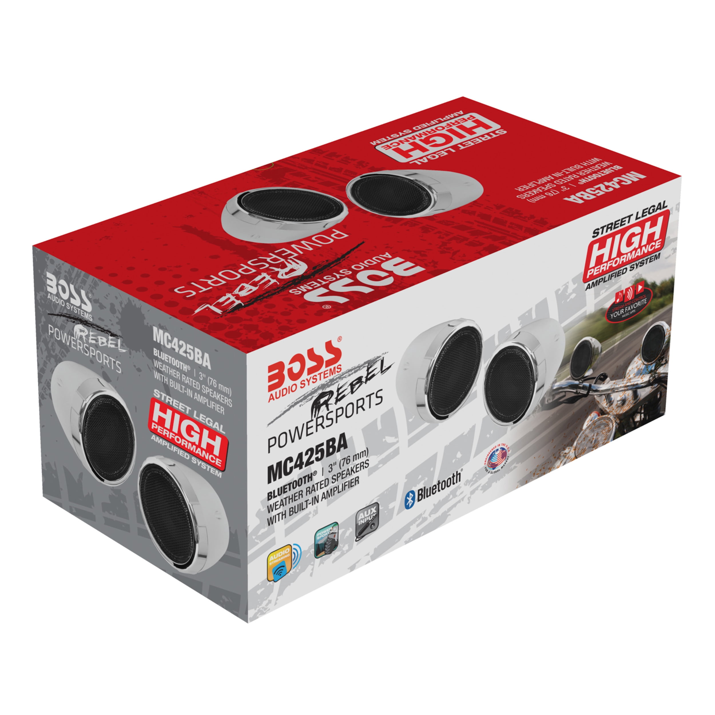 BOSS Audio Systems MC425BA Motorcycle Speaker Amplifier, Bluetooth, 3” Speakers - Image 7