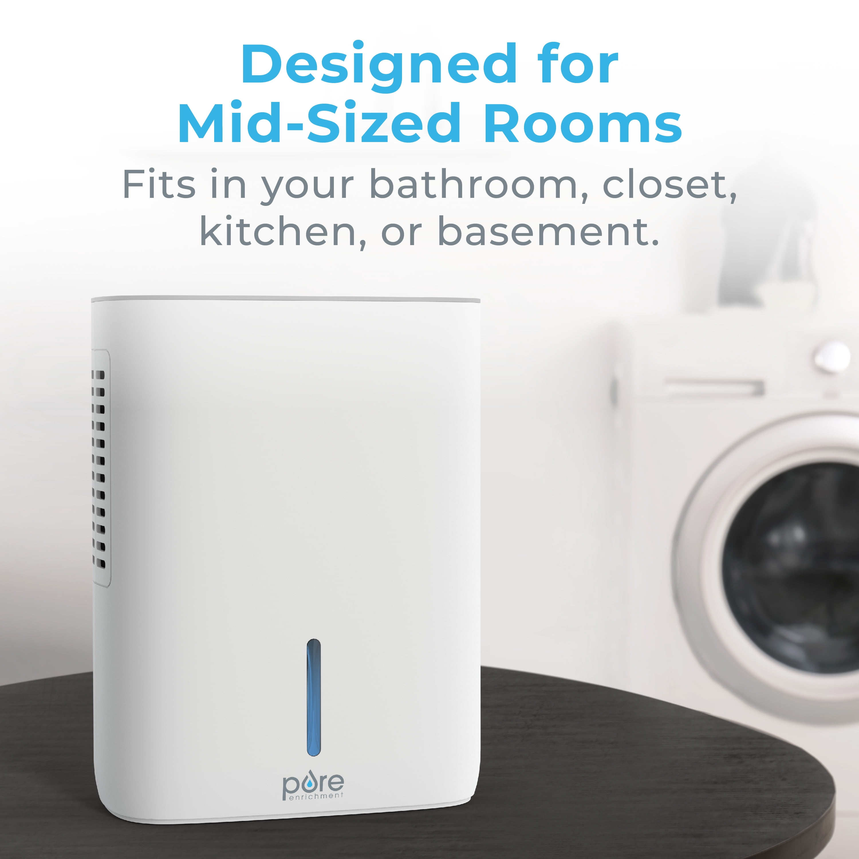 Pure Enrichment PureDry Deluxe Dehumidifier - Mid-Sized 1.5L Water Tank Eliminates 500ml/day in Excess Moisture from Closets, Bathrooms, Basements, Boats, Kitchens and Other Small to Mid-Sized Areas - Image 4