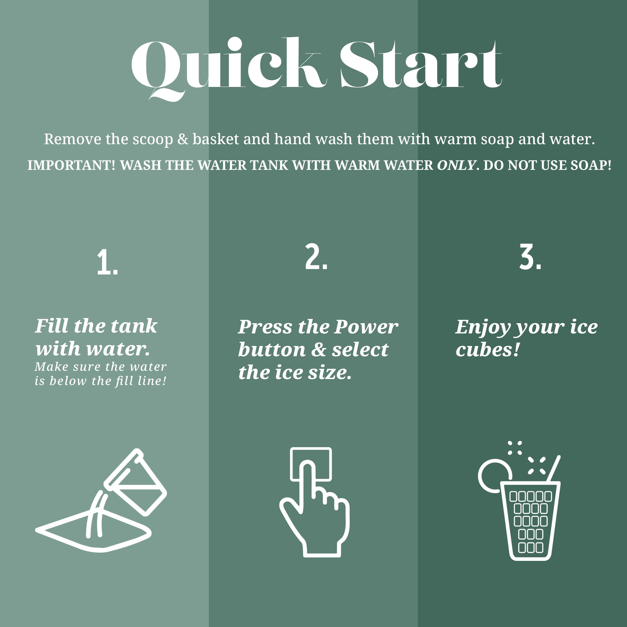 Orgo Products The Sierra 26 lbs in 24 hours Countertop Ice Maker, Sage - Image 5