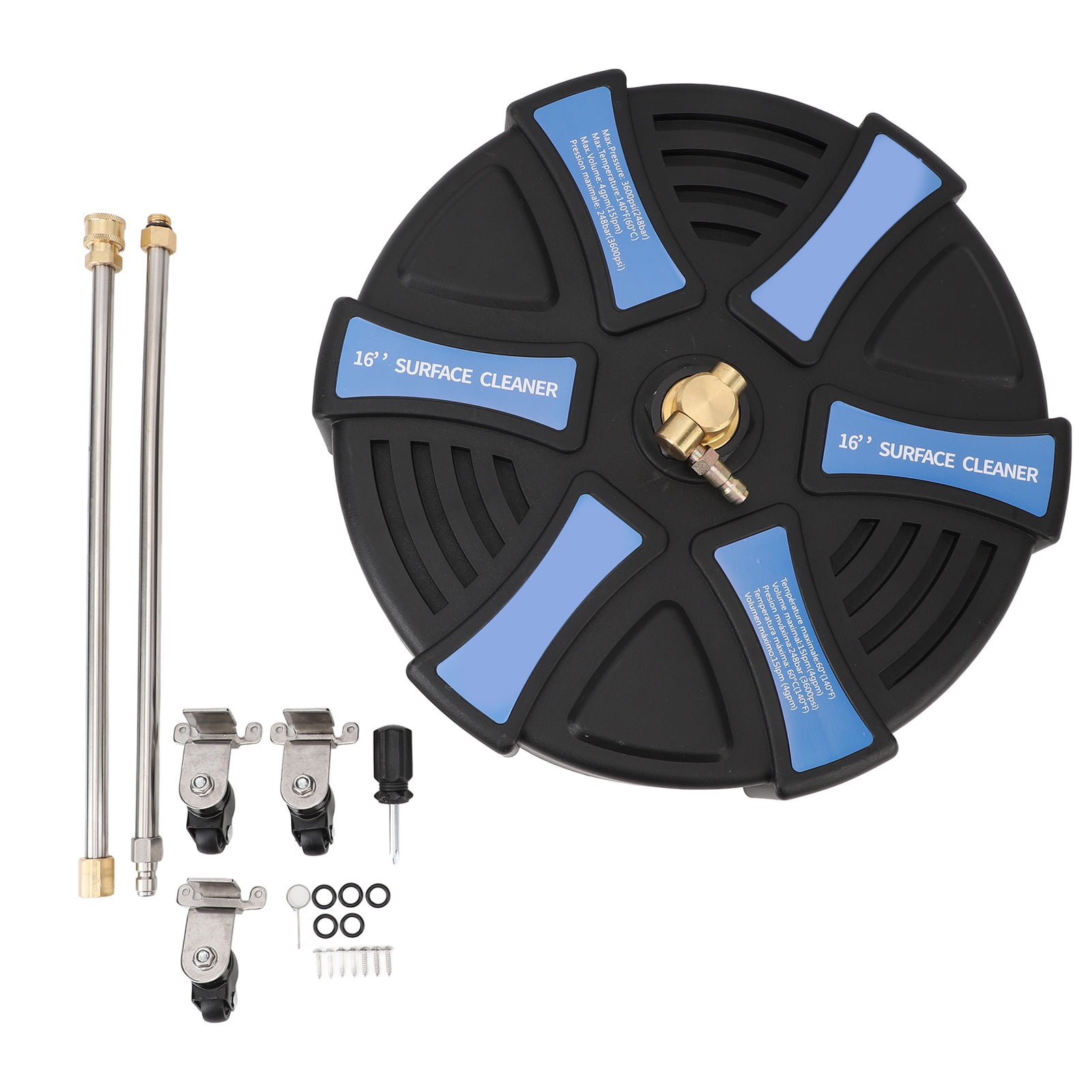 16" Pressure Washer Cleaner, Stainless Steel, 3600 PSI with 1/4 Inch Quick Connector 2 Extension Wands - Image 4