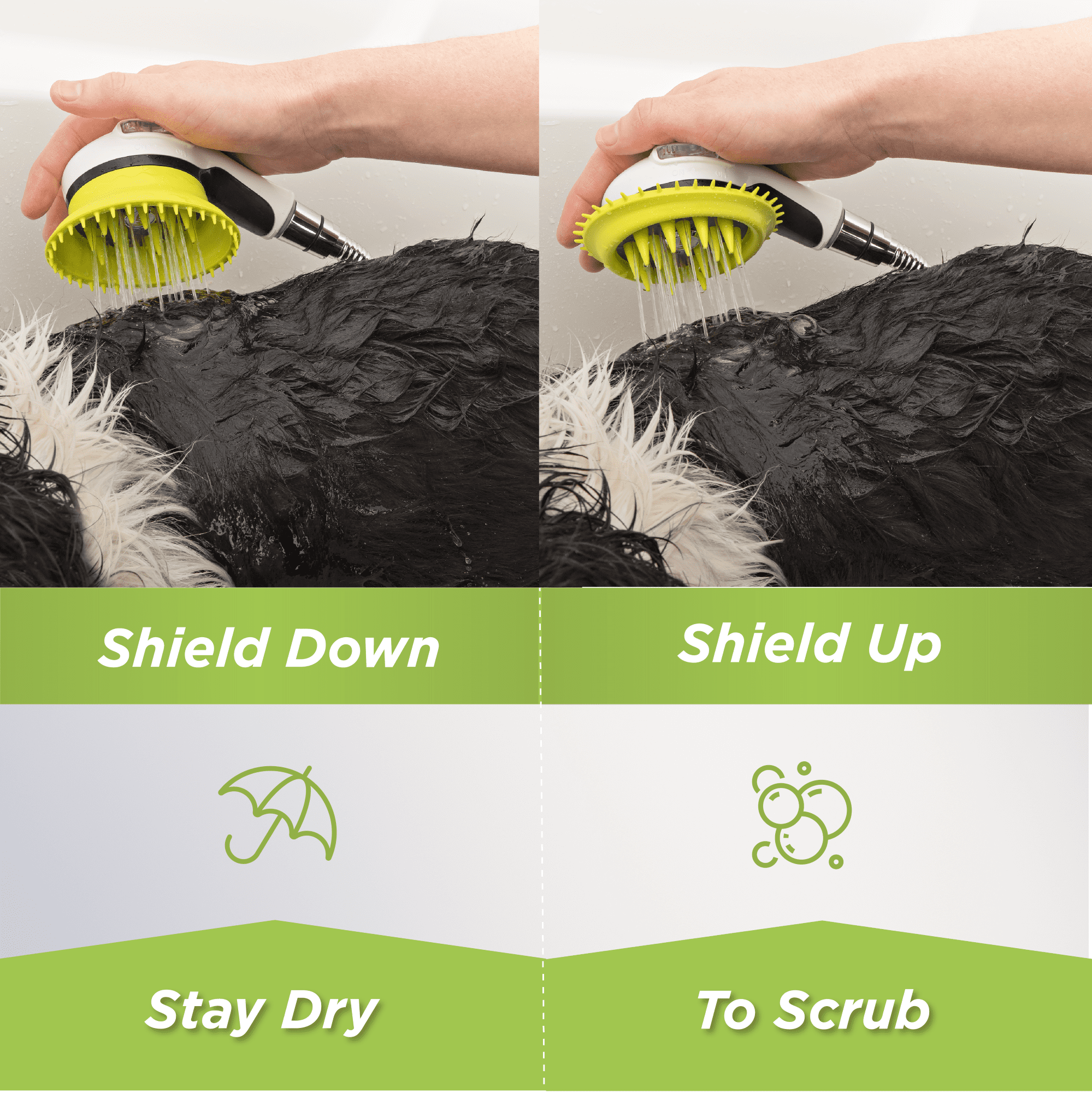 Wondurdog Quality Dog Wash Kit for Shower with Splash Guard Shield and Rubber Grooming Teeth. - Image 5