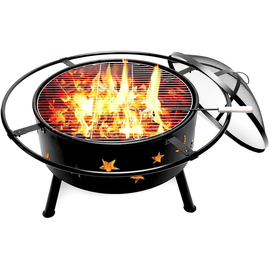 Westin Outdoor 3006102 Star & Moon Steel Wood Burning Round Fire Pit - Image 3