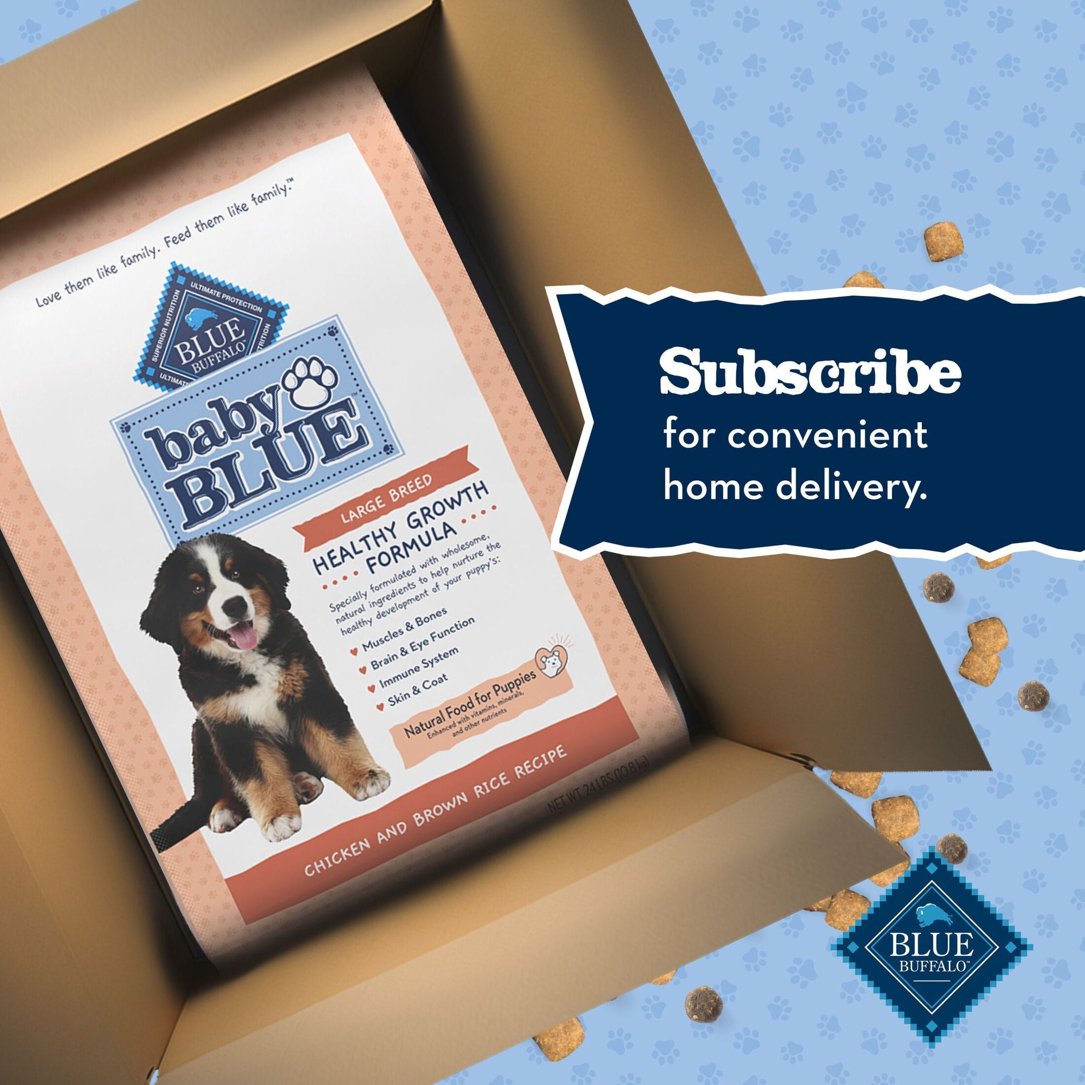 Blue Buffalo Baby BLUE Large Breed Puppy Dry Dog Food, Chicken & Brown Rice, 24-lb. Bag - Image 7